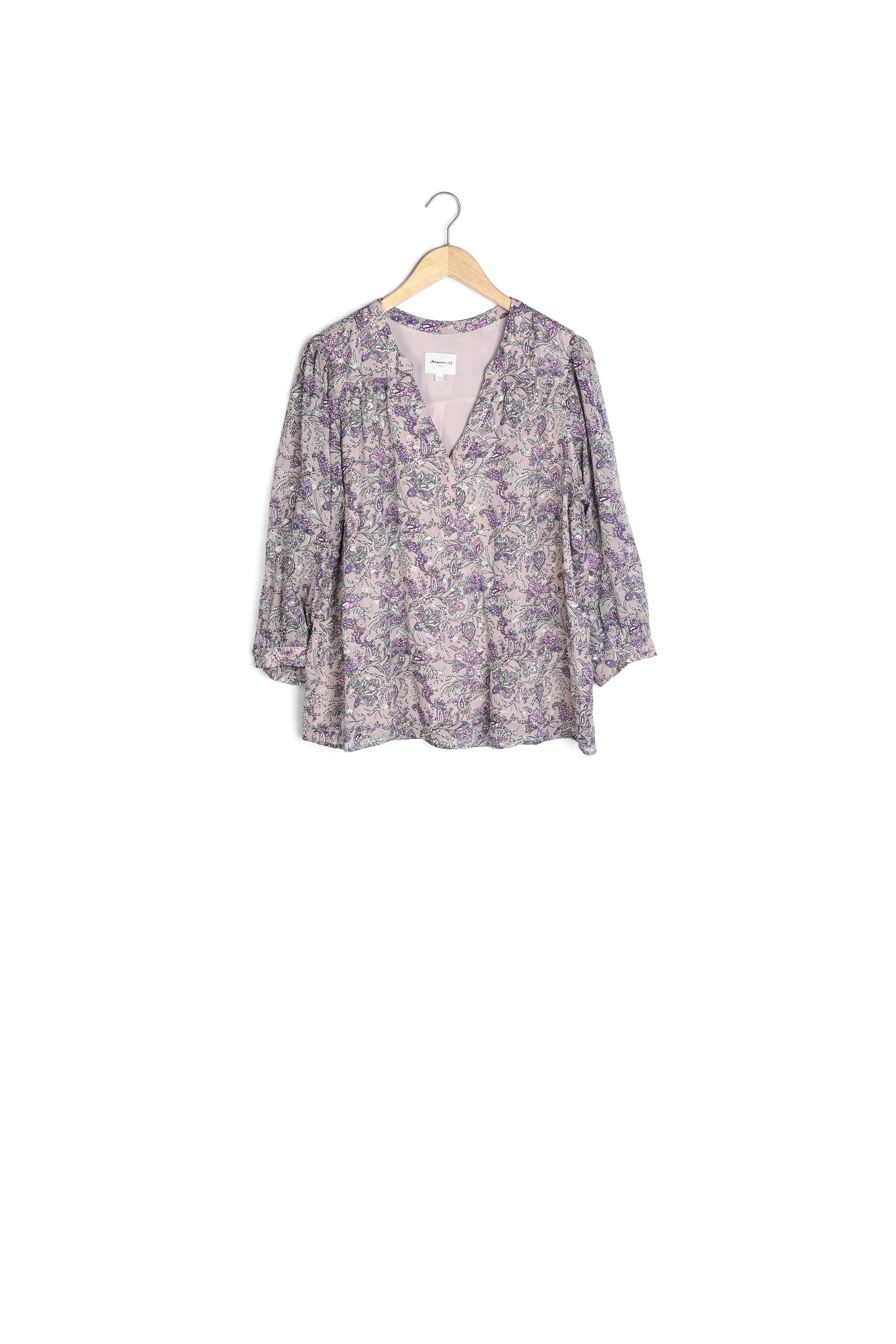 Blouse mauve imprimée Elsa Faume - seconde main