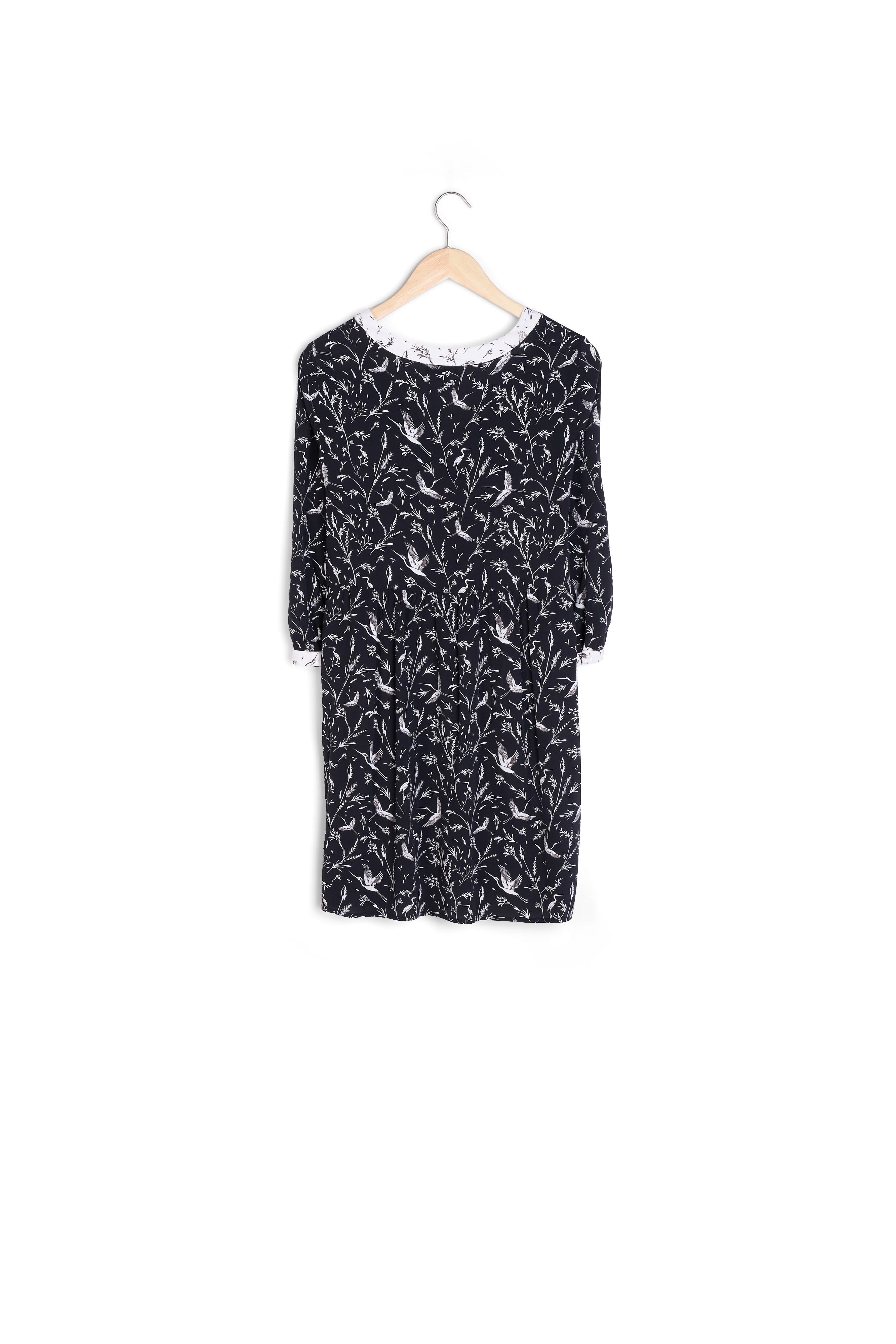 Robe noire imprimé fleuri Loelie Faume - seconde main