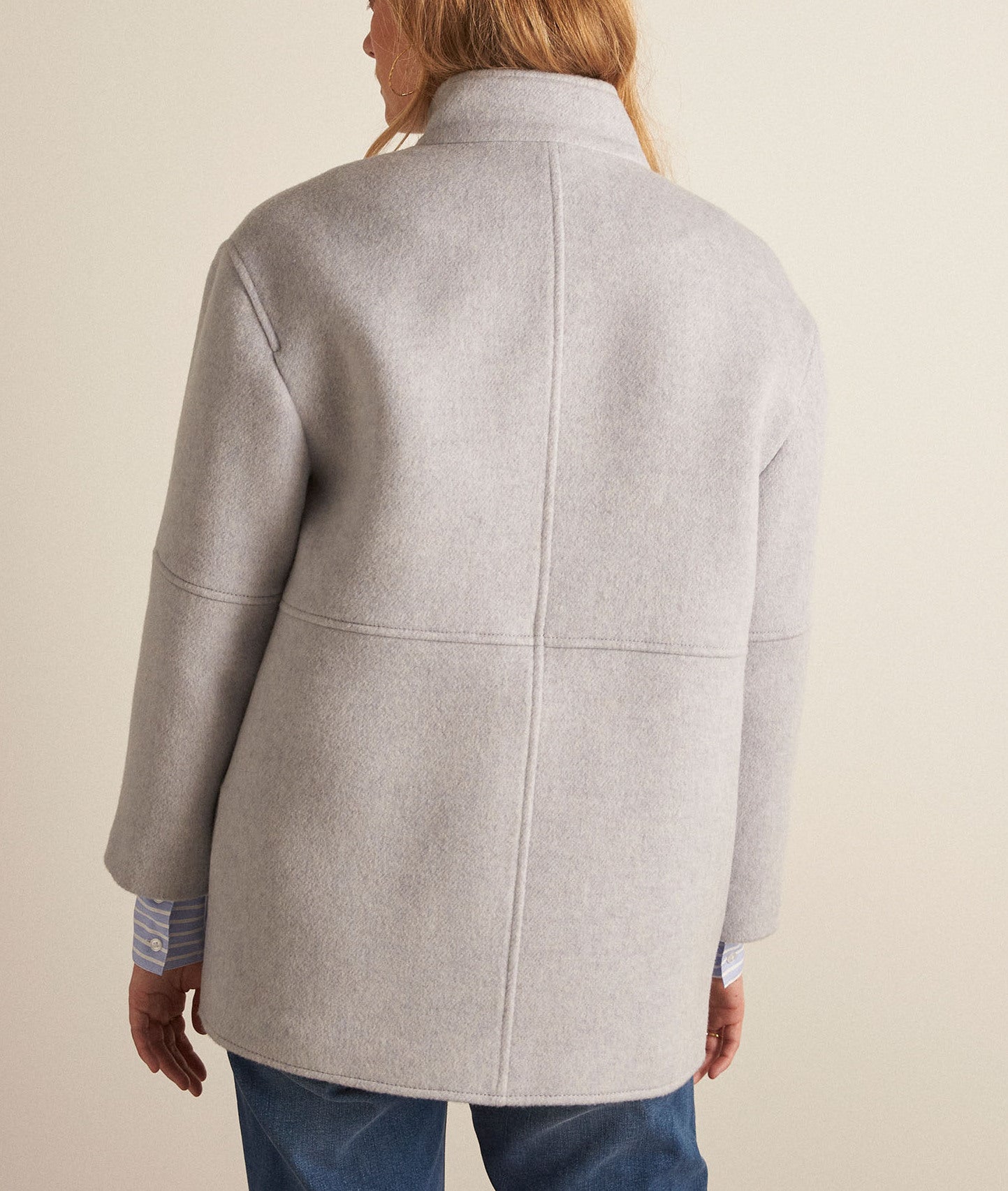 Manteau court en laine bleu ciel Lamia Faume - seconde main