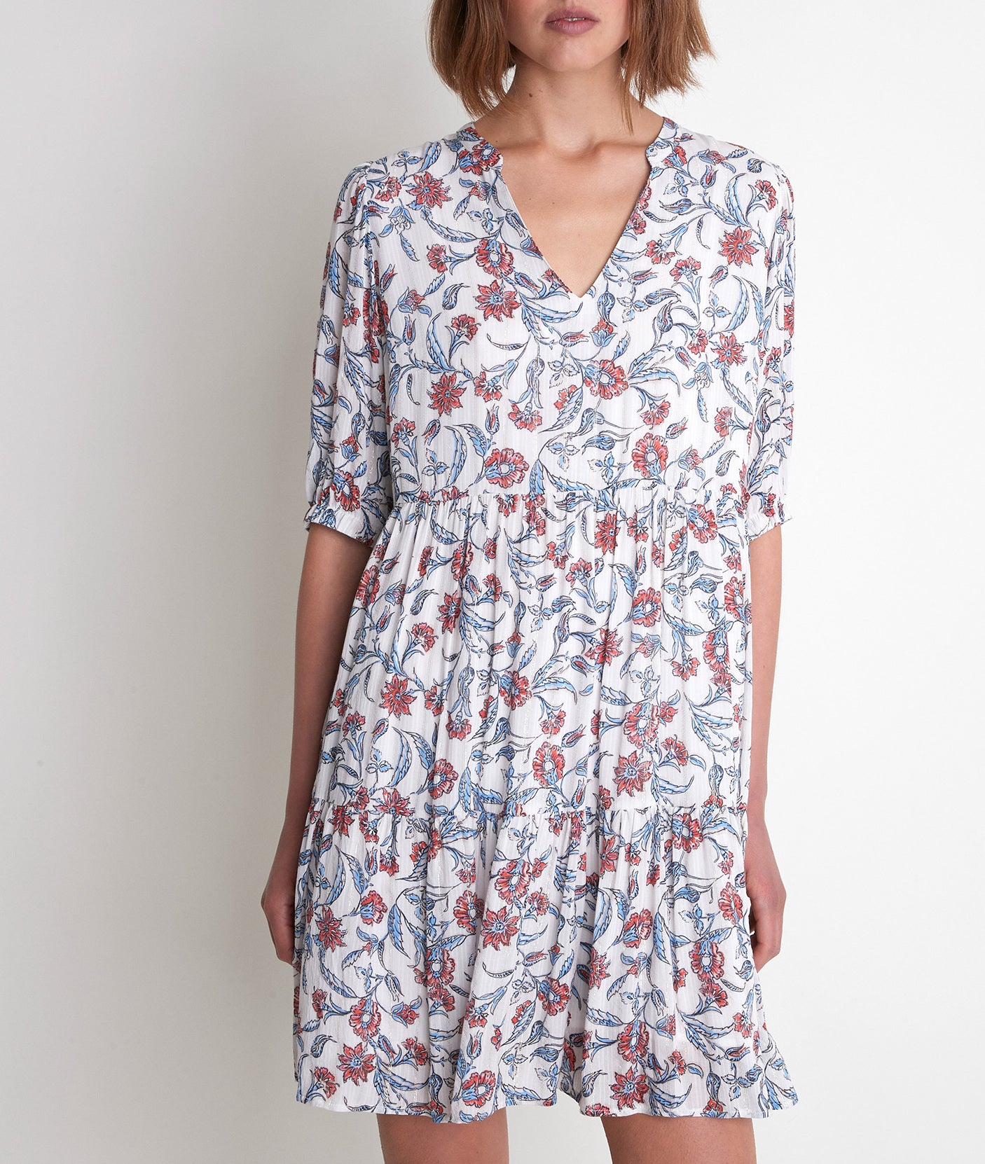 Robe imprimée écru Madeleine Faume - seconde main