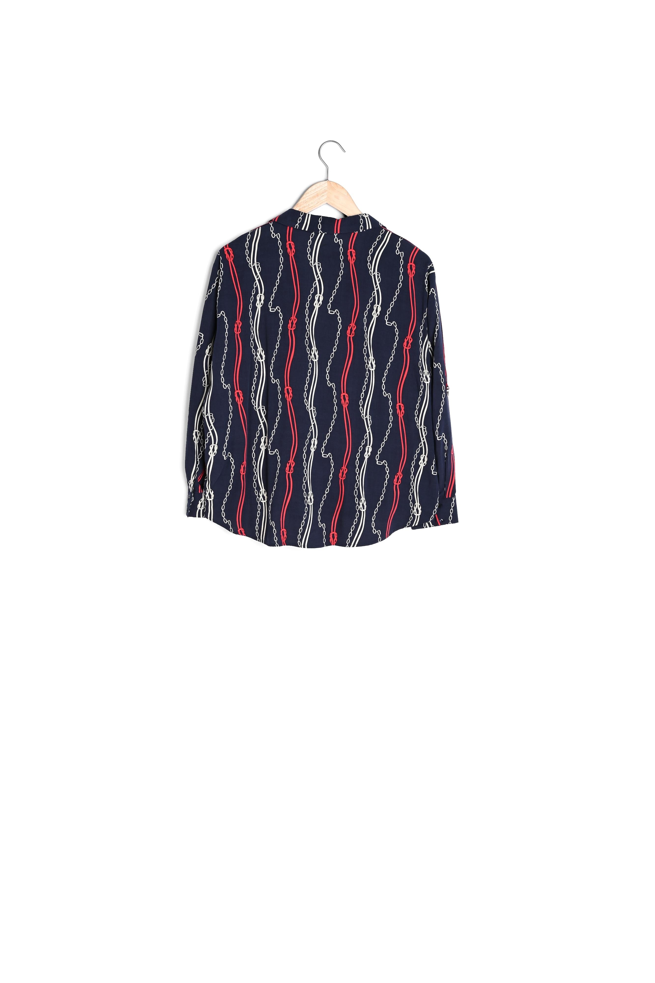 Chemise marine imprimée chaînes Cathleen Faume - seconde main