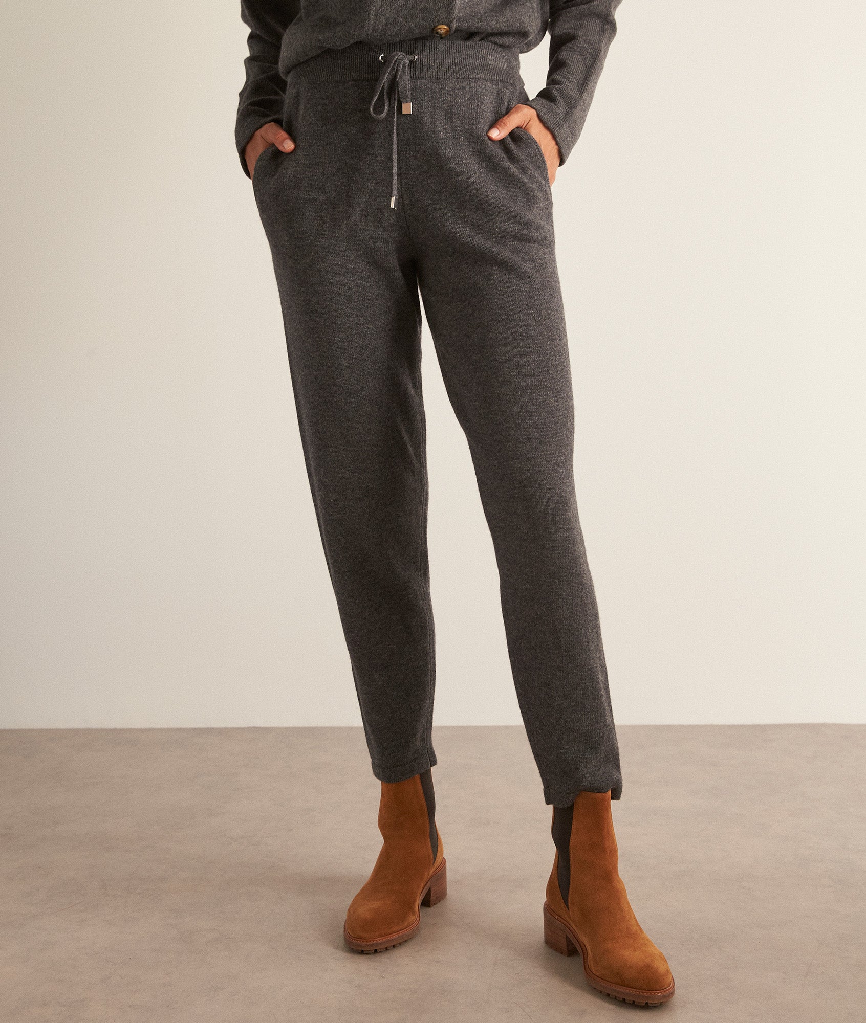 Pantalon jogging gris en laine responsable et yack Taylor Faume - seconde main