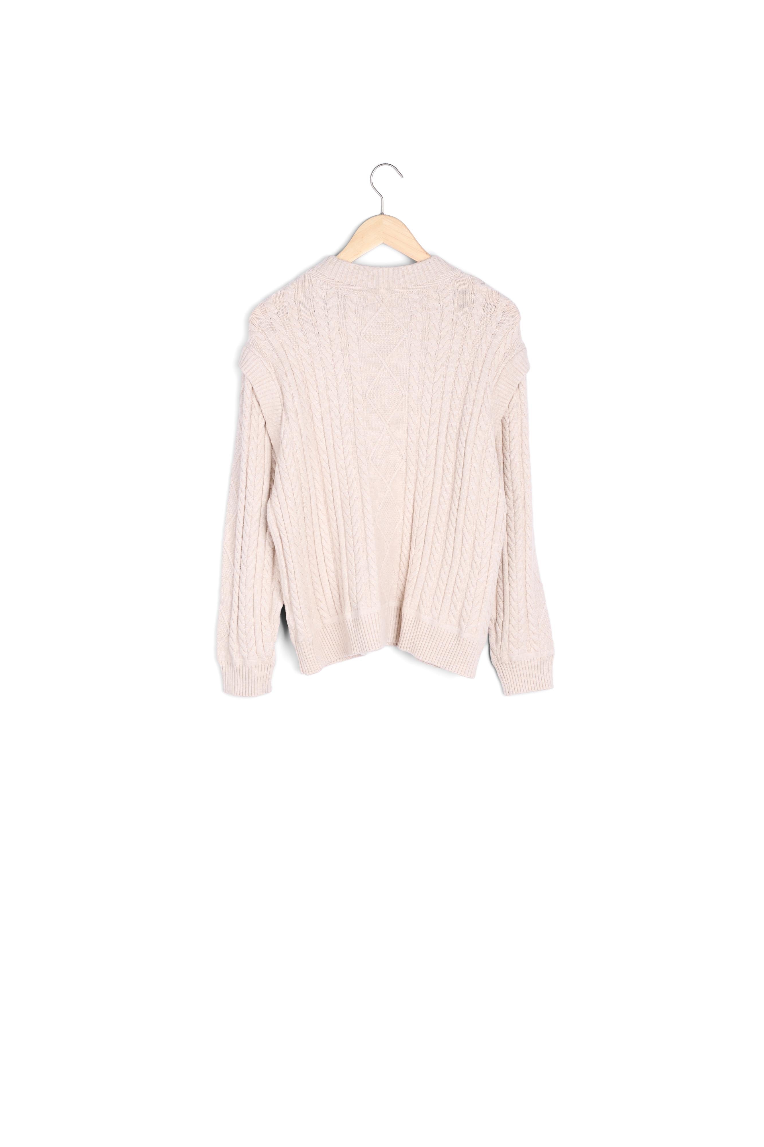 Pull torsadé en viscose EcoVero ecru Basso Faume - seconde main