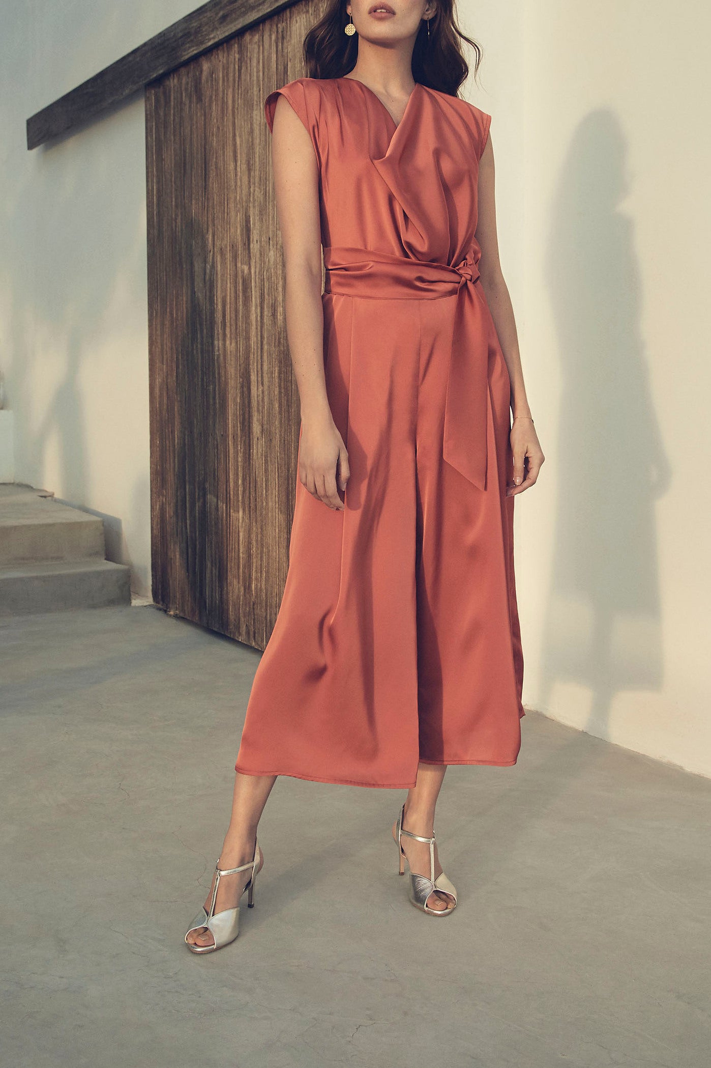 Combinaison rouille fluide satinée Holy Faume - seconde main