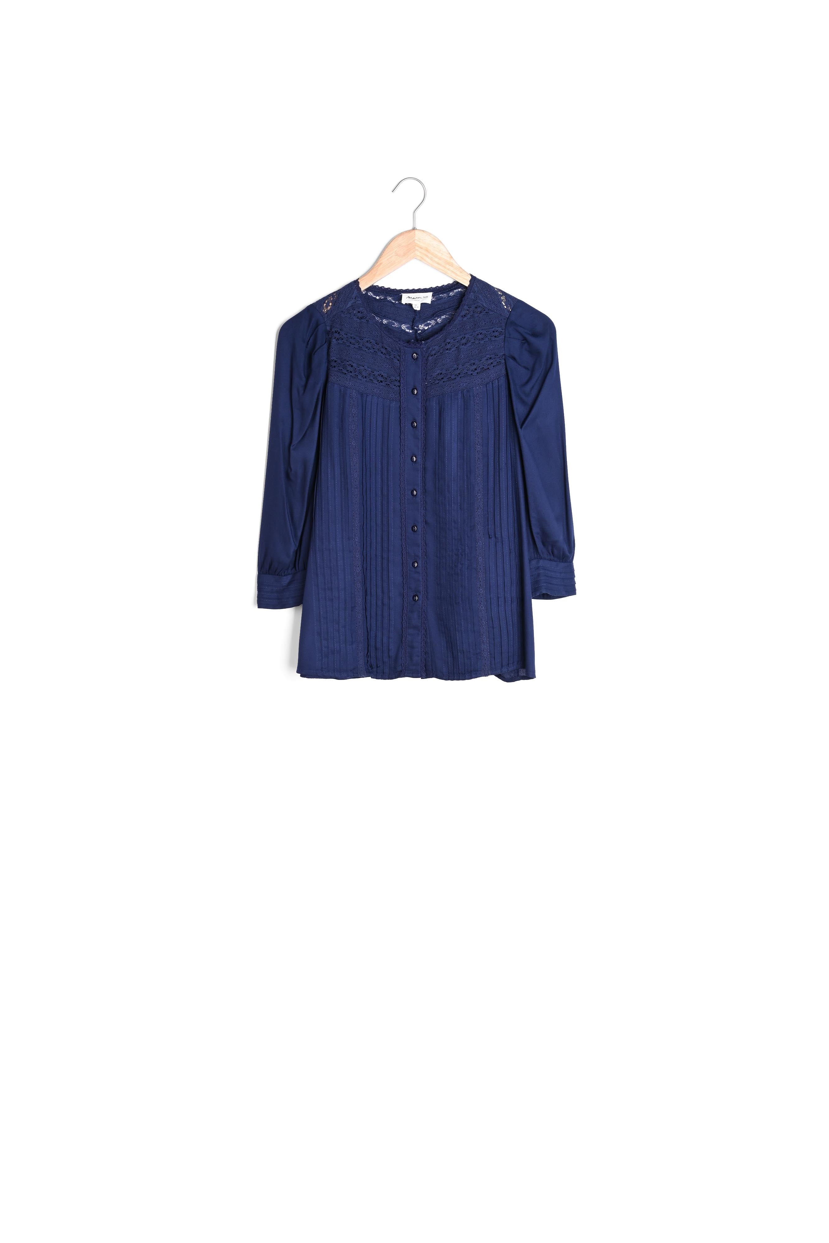 Blouse en dentelle marine Tida Faume - seconde main