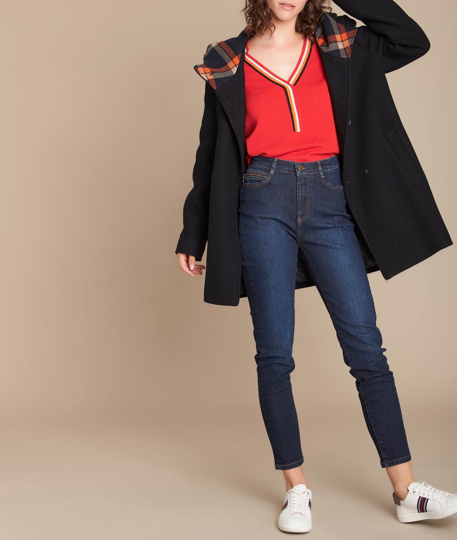 Manteau marine à capuche Trudy Faume - seconde main