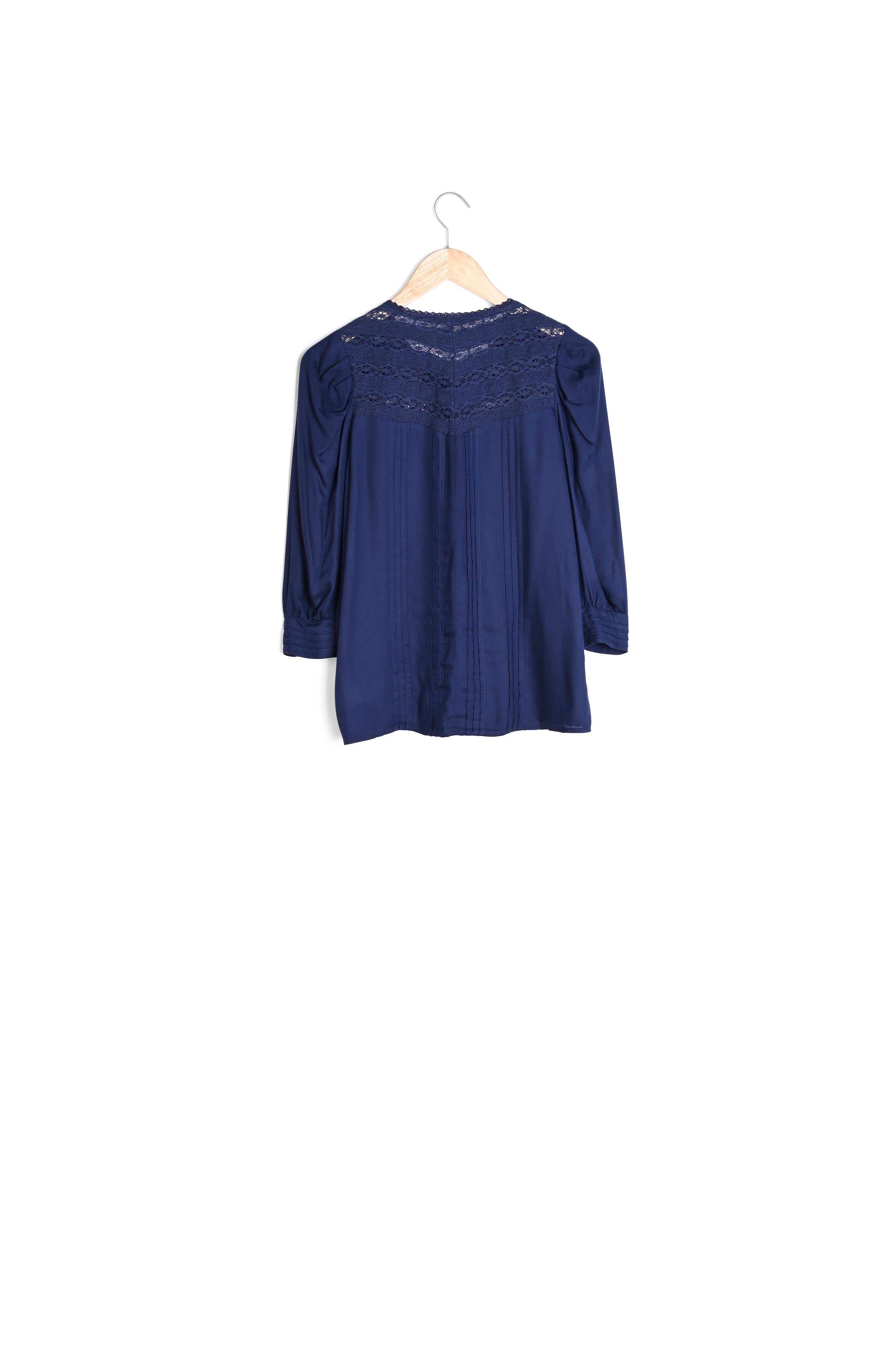 Blouse en dentelle marine Tida Faume - seconde main