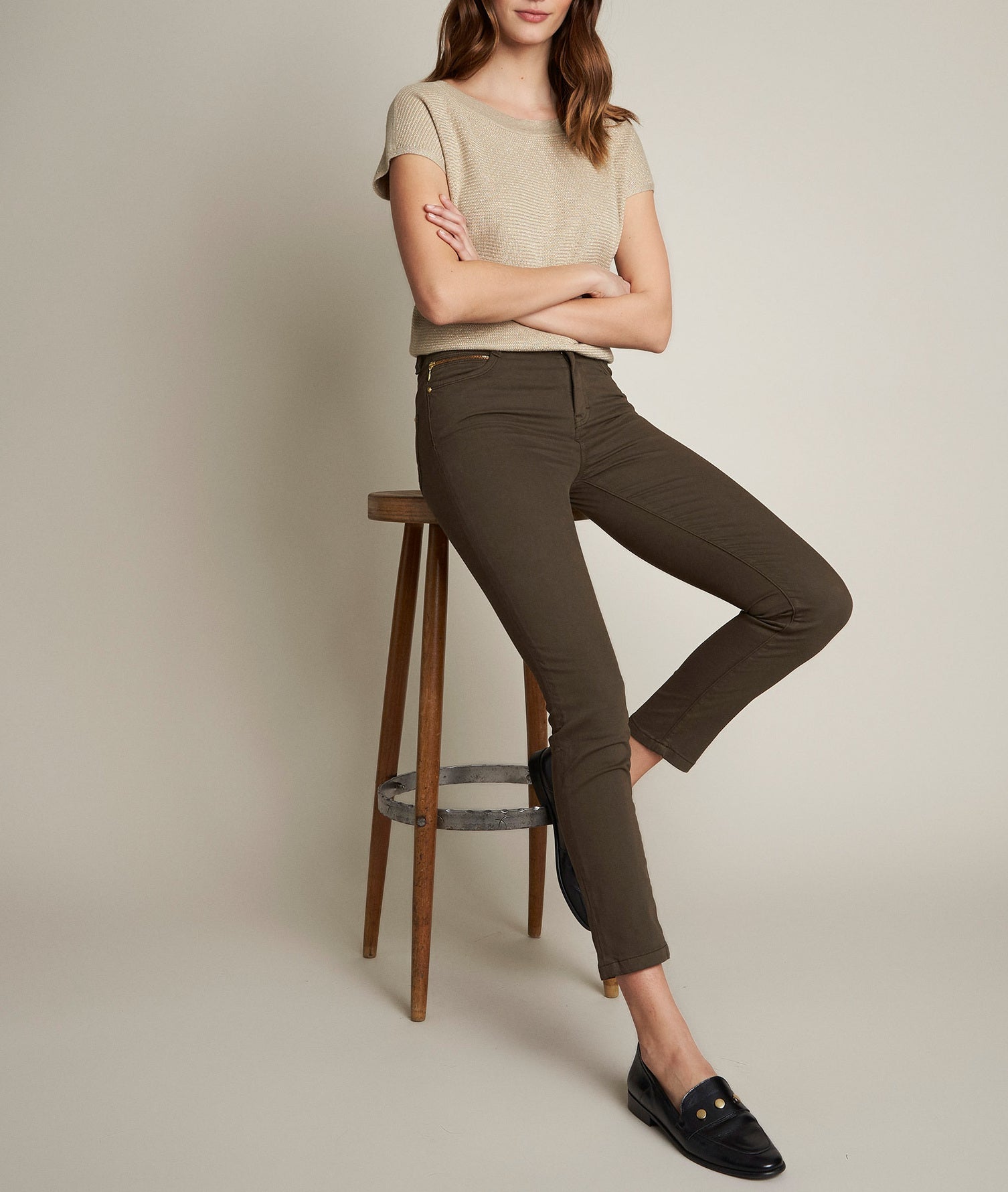 L'Iconique slim kaki Suzy Faume - seconde main