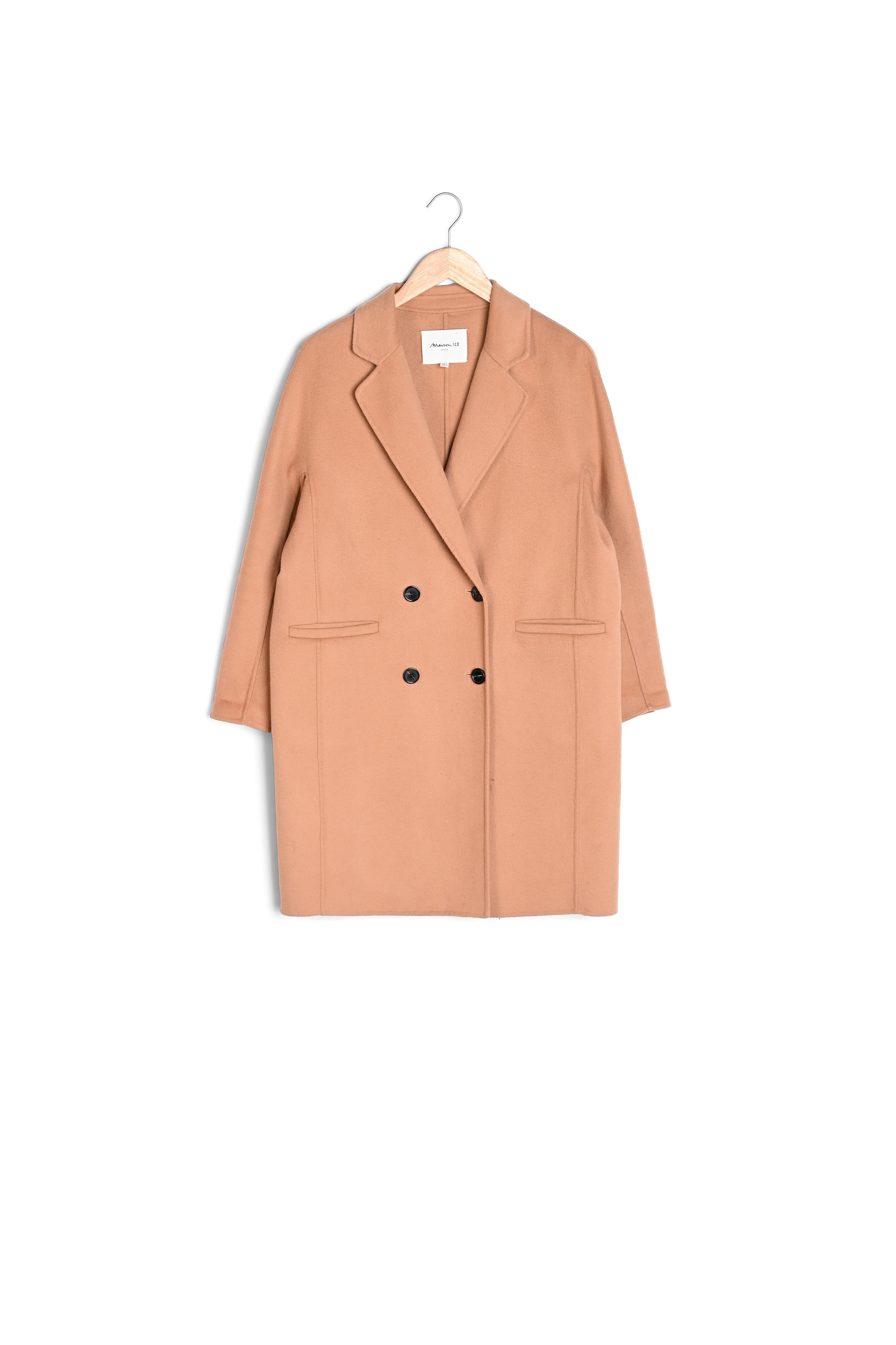 Manteau en laine texturé beige Lina Faume - seconde main