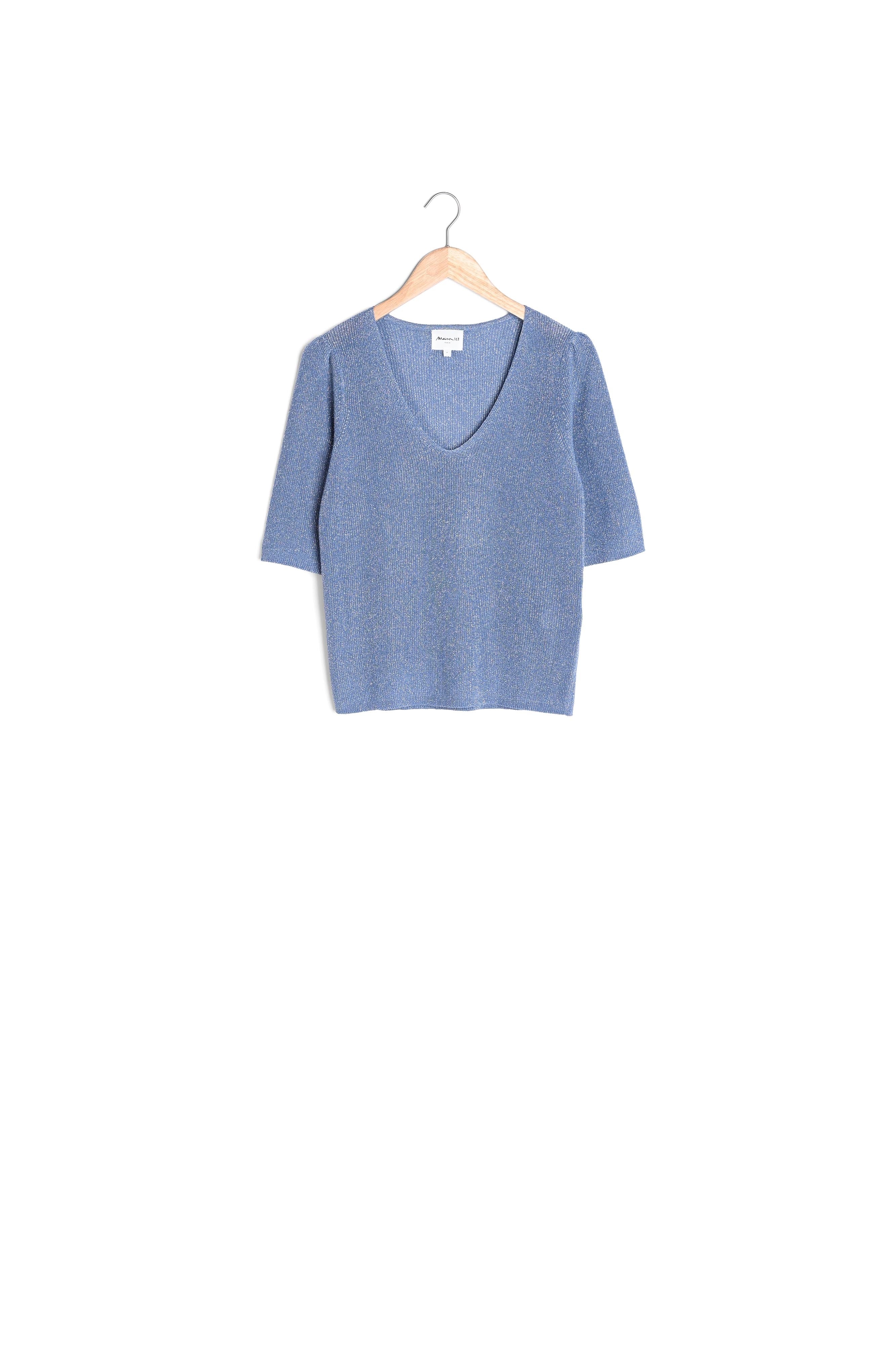 Pull pailleté bleu clair Petro Faume - seconde main