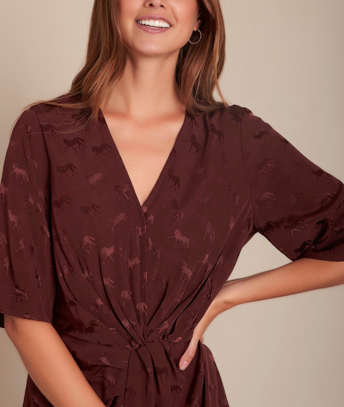Robe en jacquard imprimé cheval Imagine Faume - seconde main