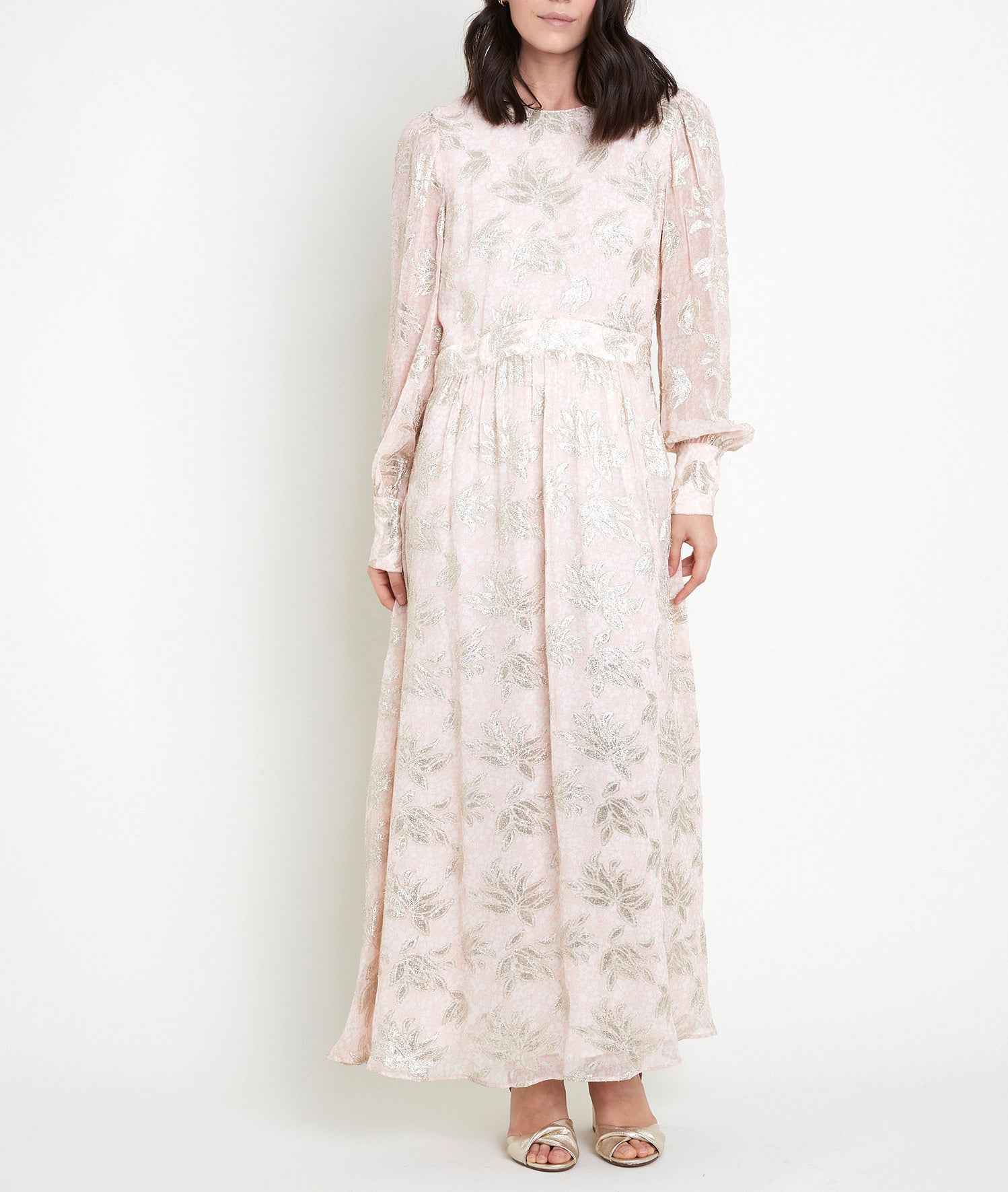 Robe longue poudre jacquard Maria Faume - seconde main