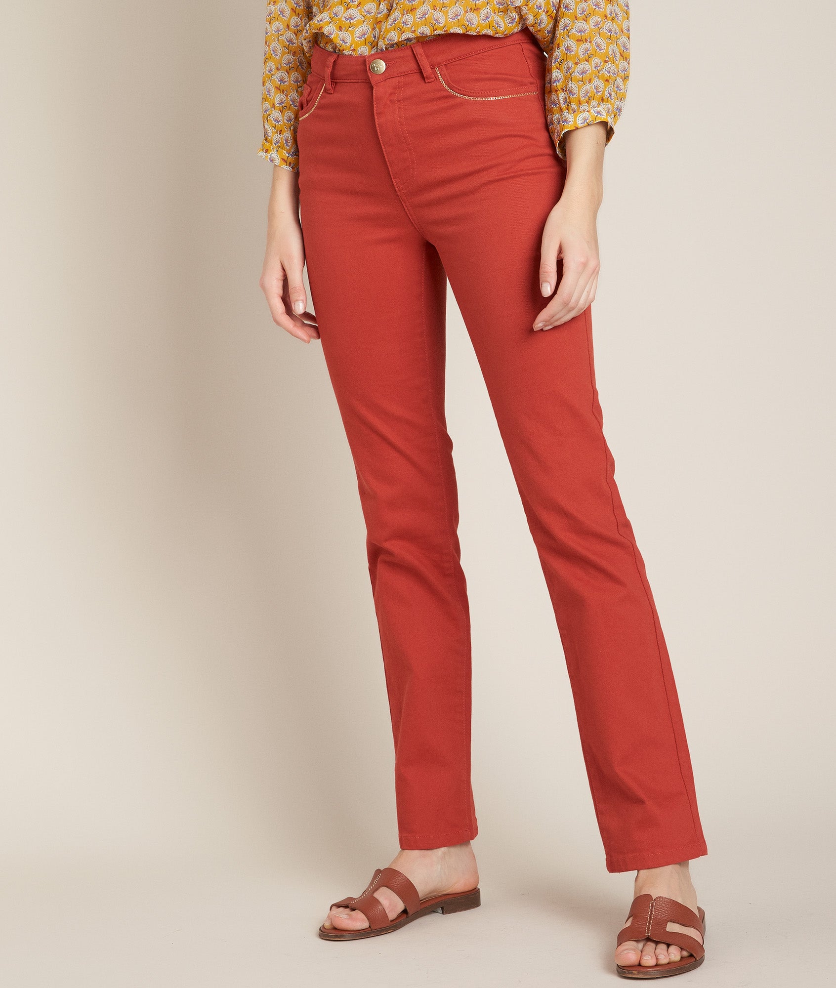 L'Original 123 : jean droit brique Sonia Faume - seconde main