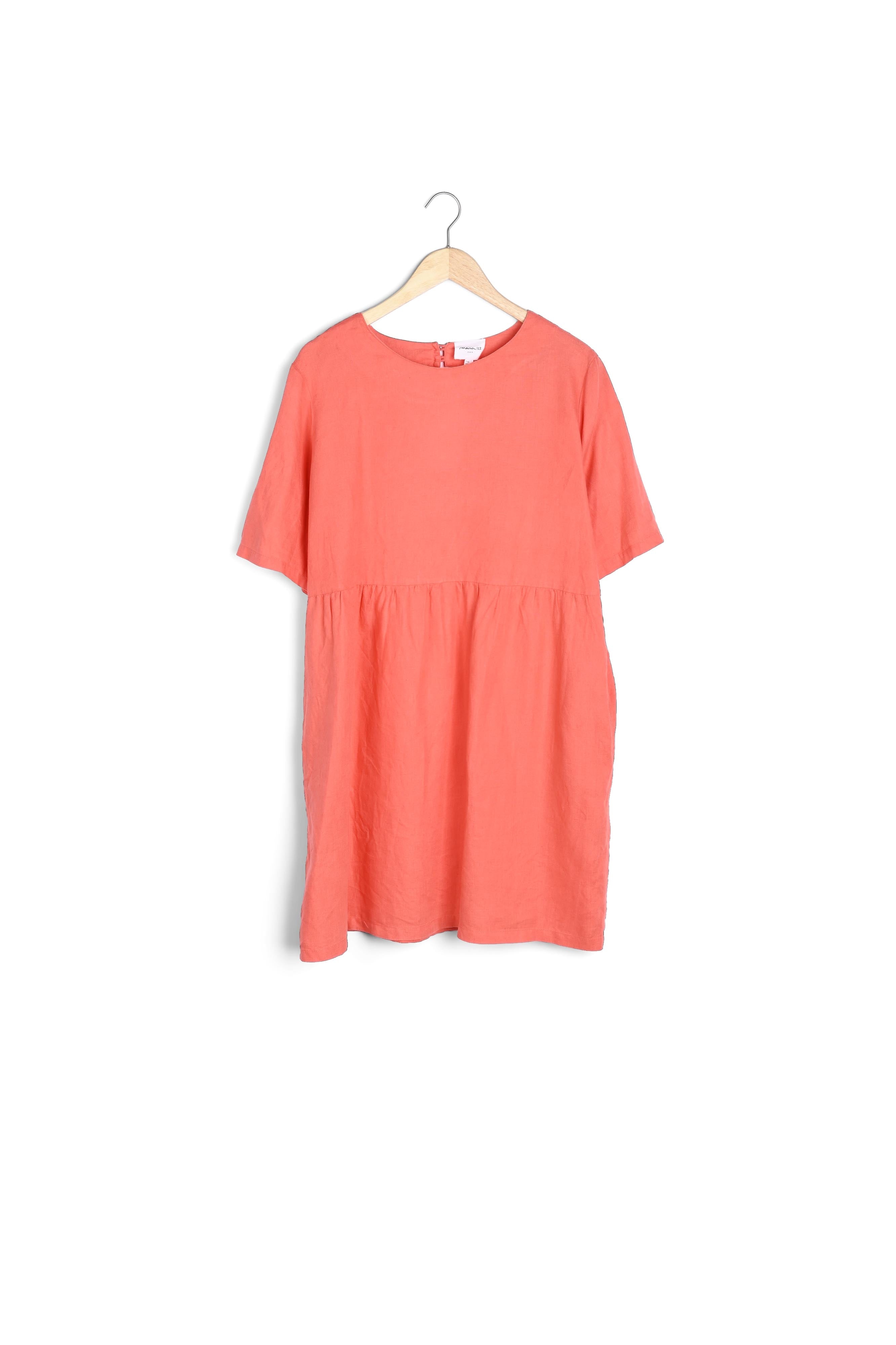 Robe en lin certifié corail Latoya Faume - seconde main