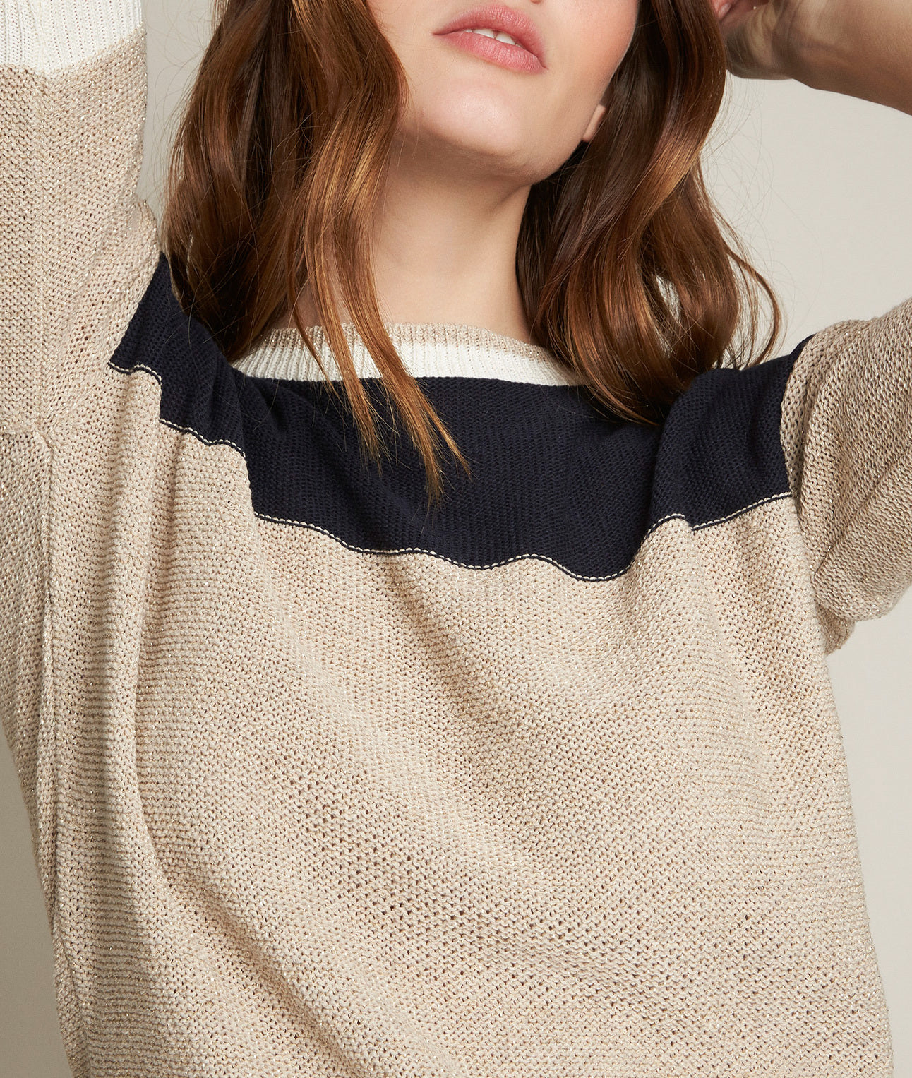 Pull rayé en coton recyclé Devon Faume - seconde main