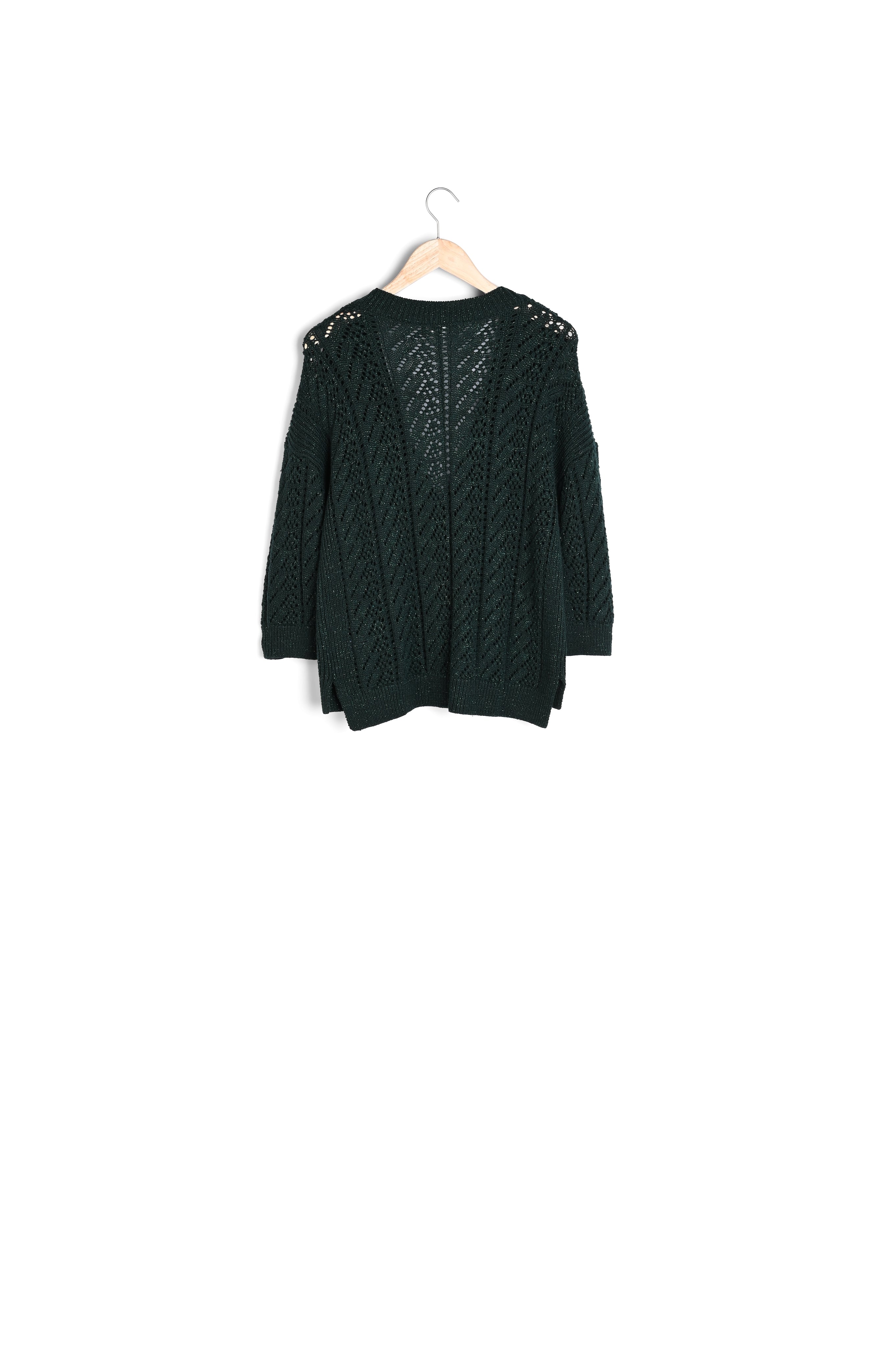 Gilet en maille lurex vert Flashdance Faume - seconde main