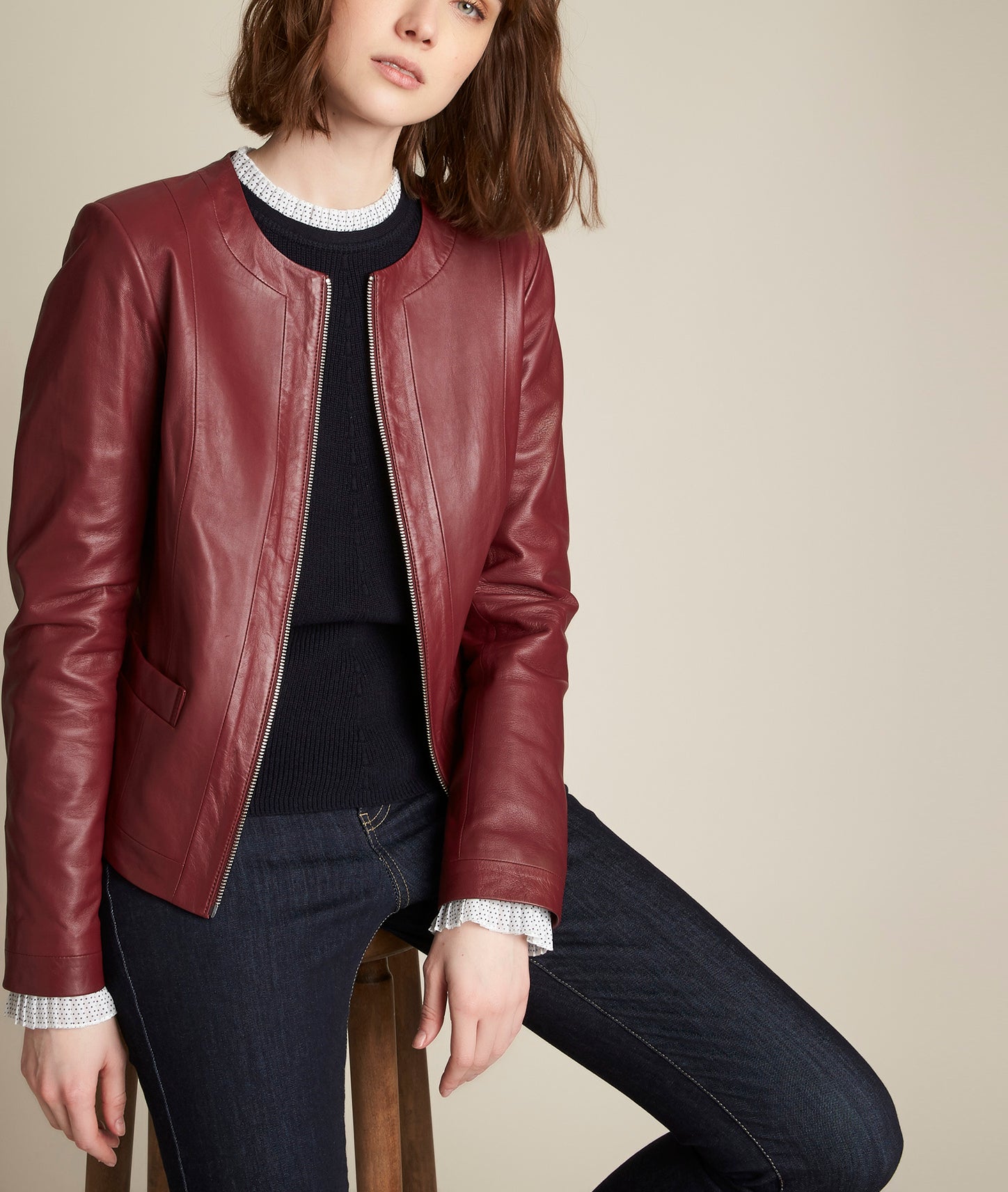 Veste en cuir porto Livia Faume - seconde main