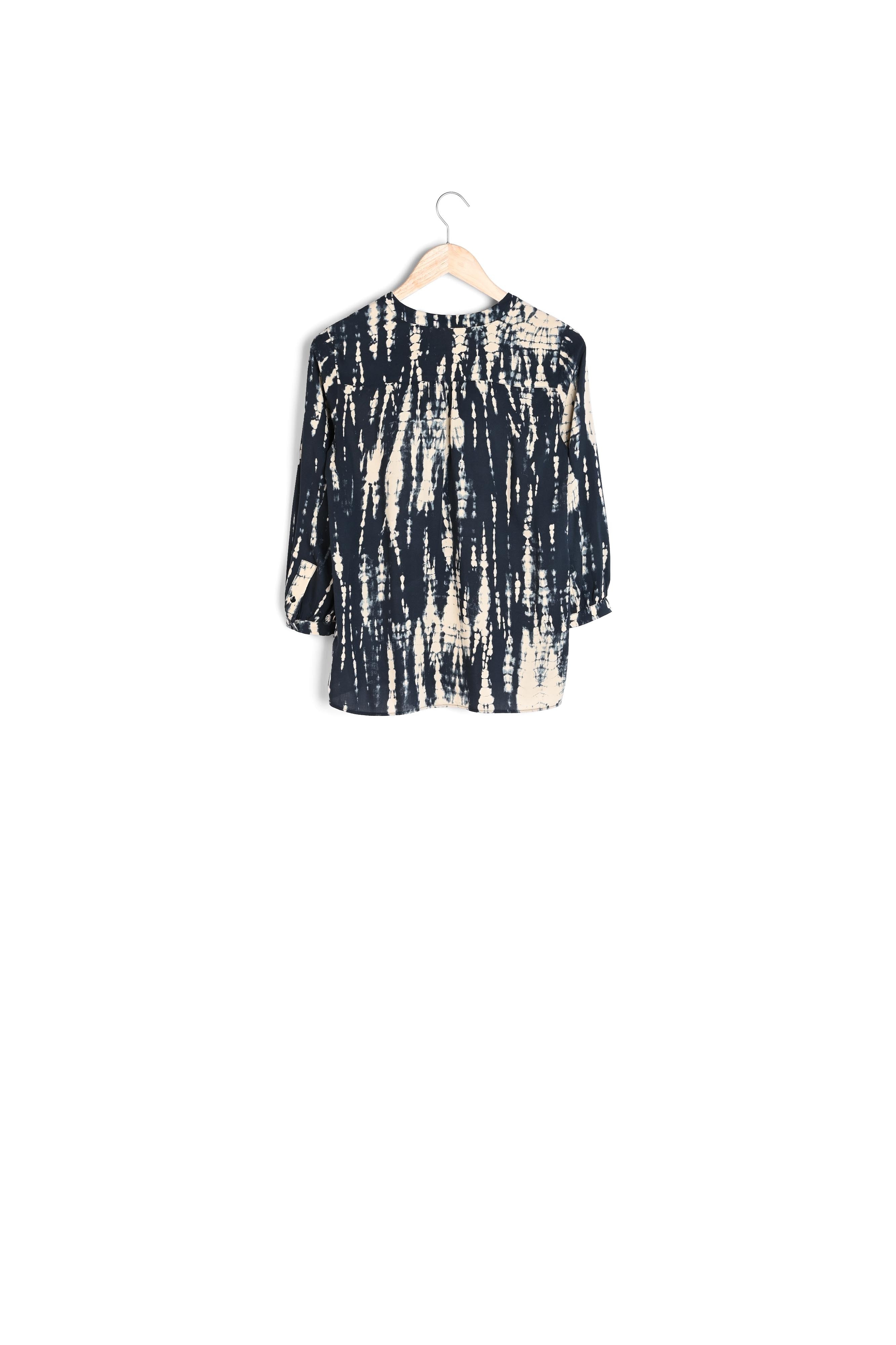 Blouse imprimée tie and dye noire Adelia Faume - seconde main