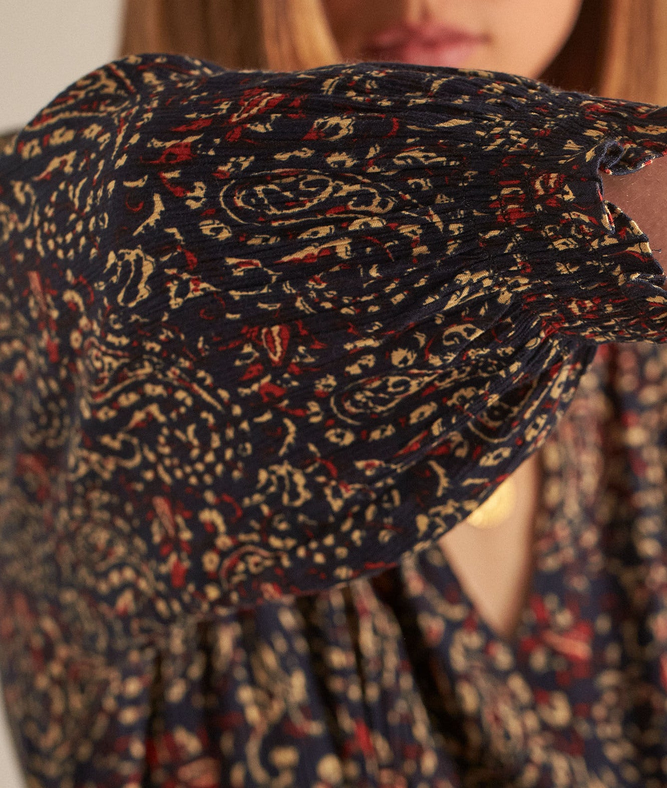 Robe longue imprimée marine HELIANA Faume - seconde main