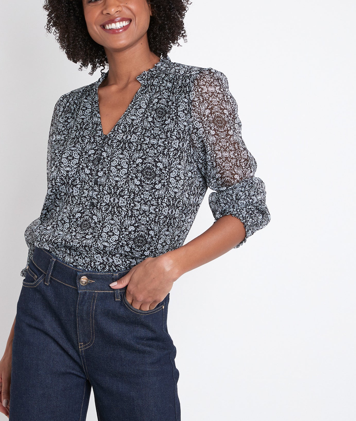 Blouse imprimé fleuri Jamie Faume - seconde main