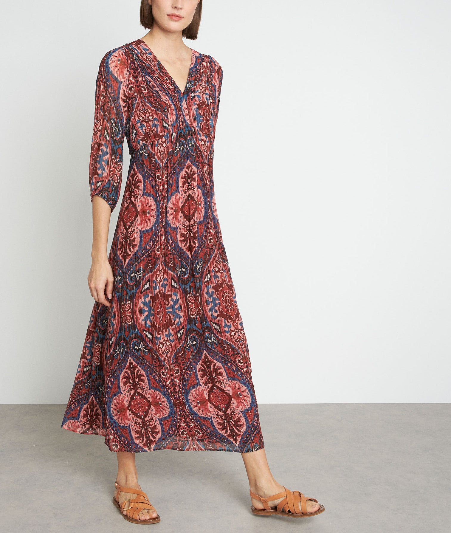 Robe longue imprimée rose Nirvana Faume - seconde main