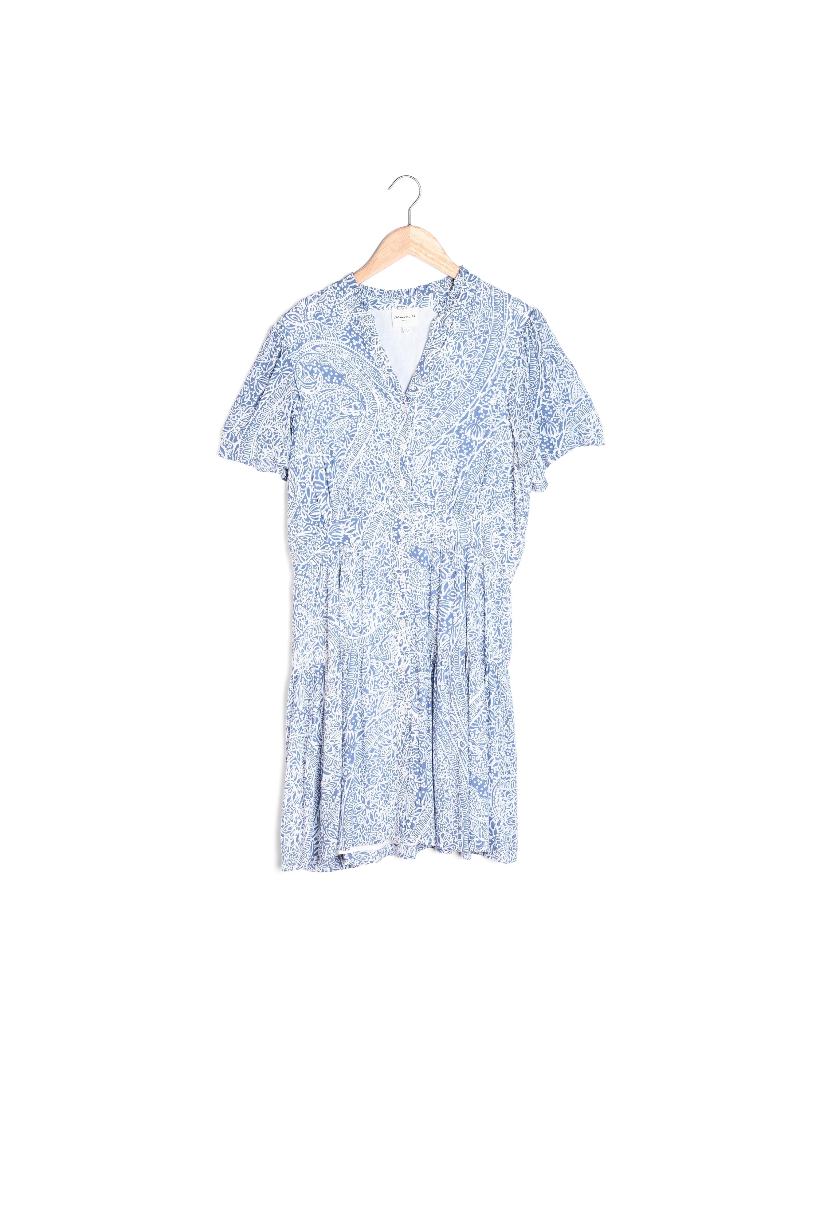 Robe courte imprimée bleu ciel Leonie Faume - seconde main