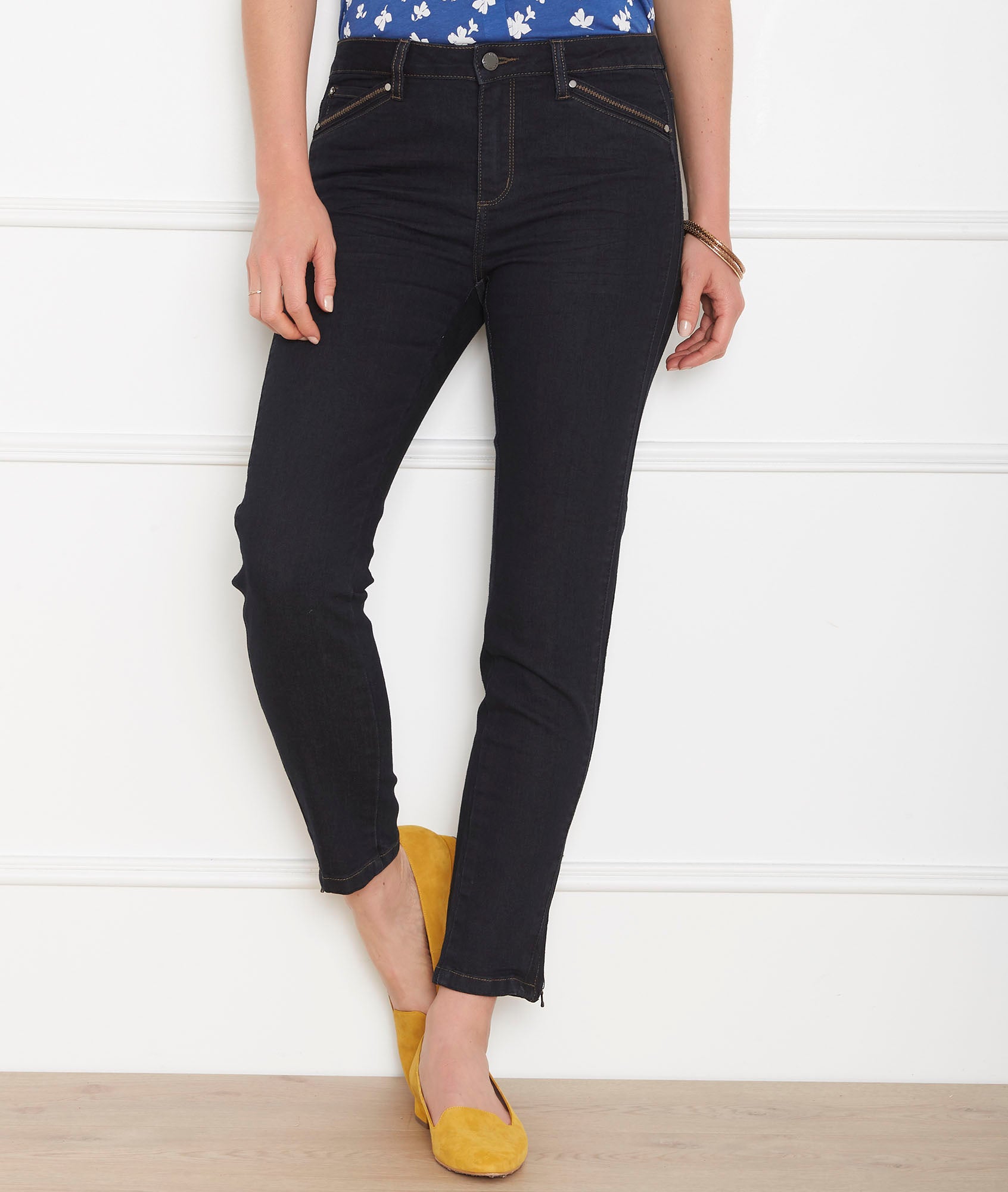 Jean slim noir zippé Opera Faume - seconde main