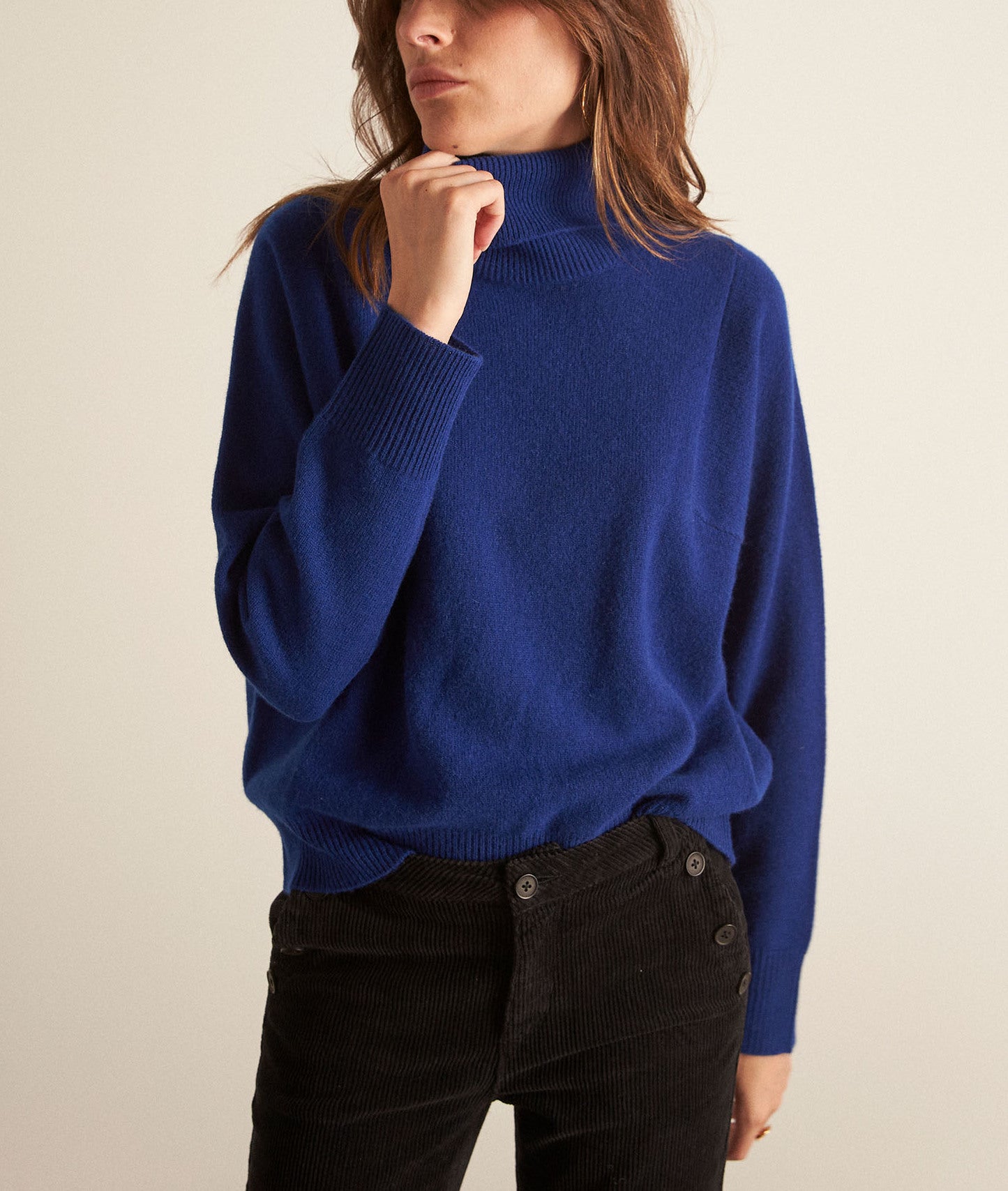 Pull en laine responsable bleu BASTIAN Faume - seconde main