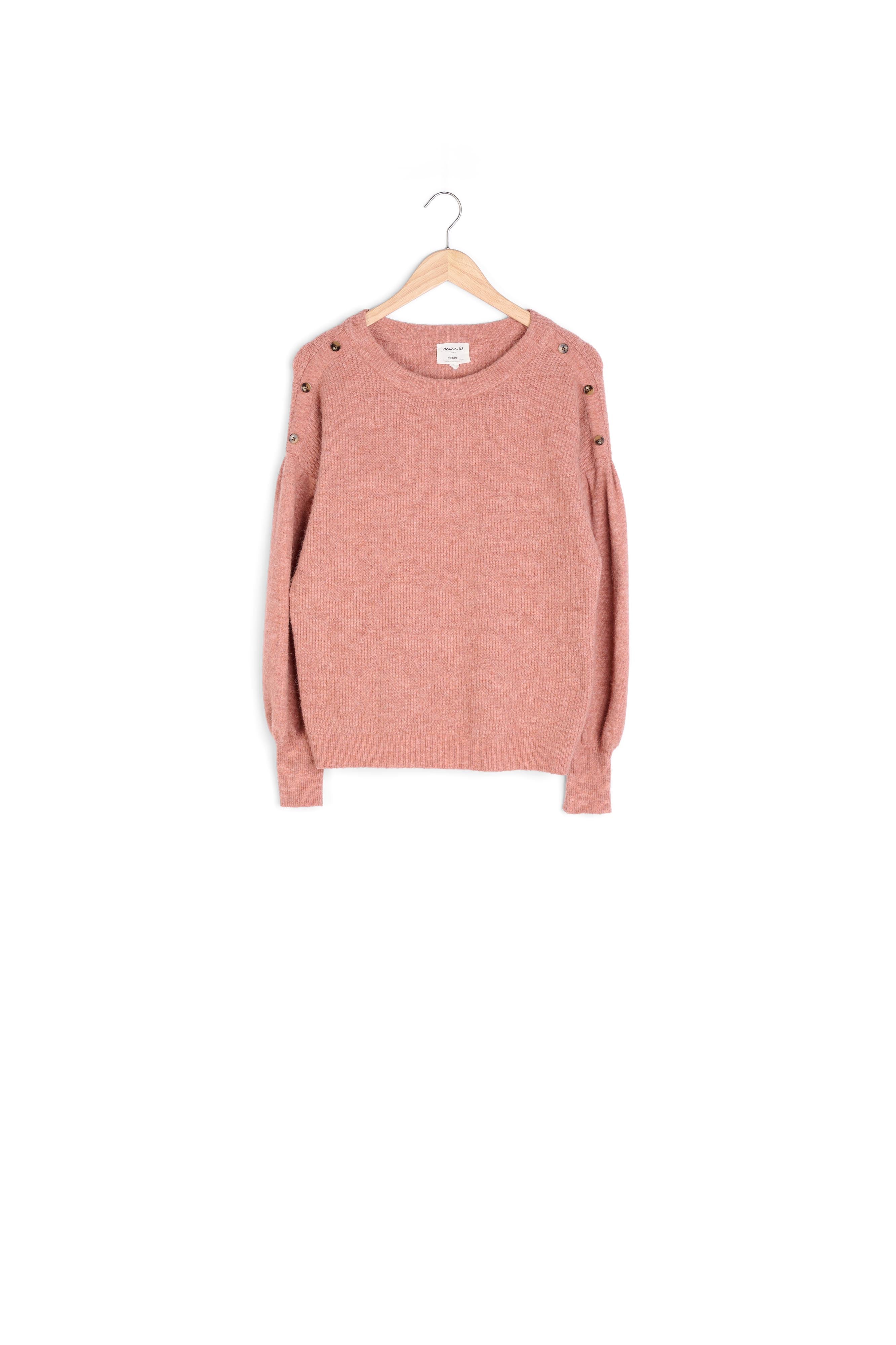 Pull à manches bouffantes vieux rose Terry Faume - seconde main