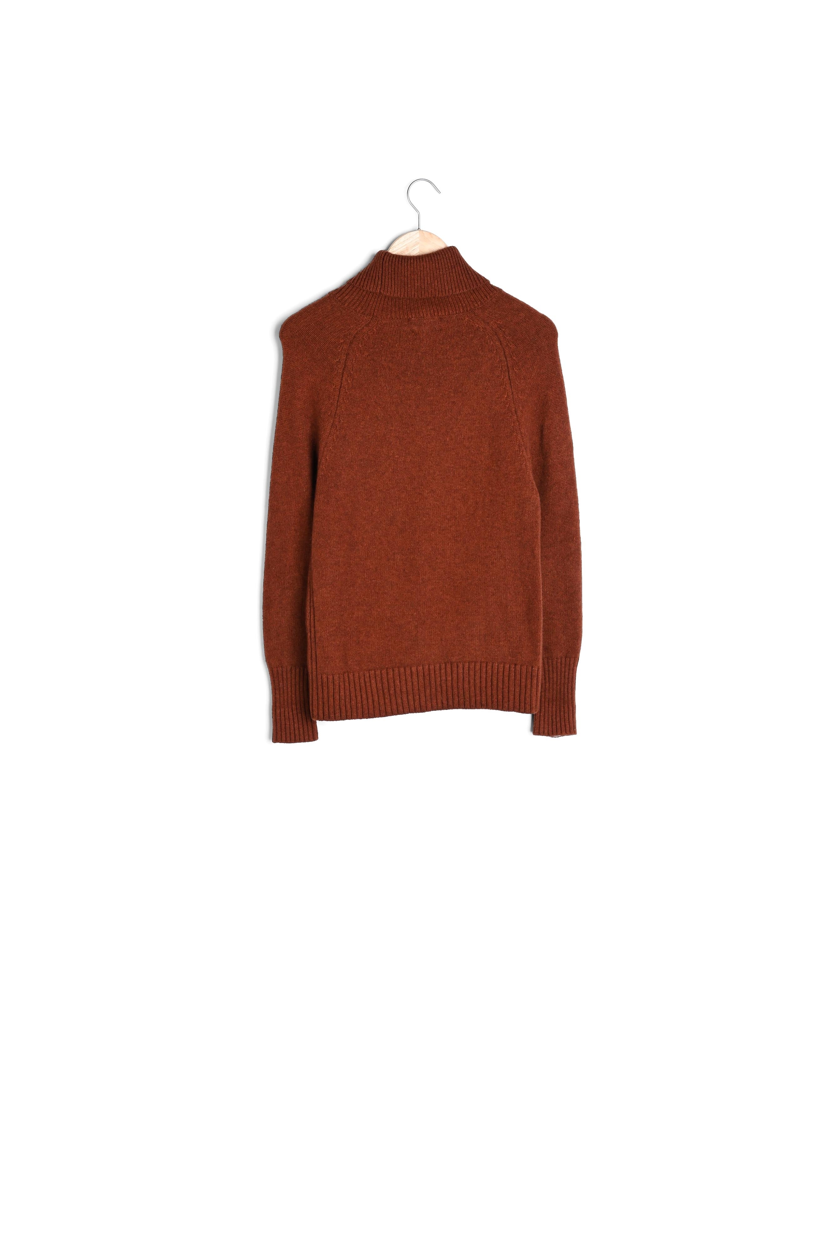 Pull en laine responsable et yack marron Blaise Faume - seconde main