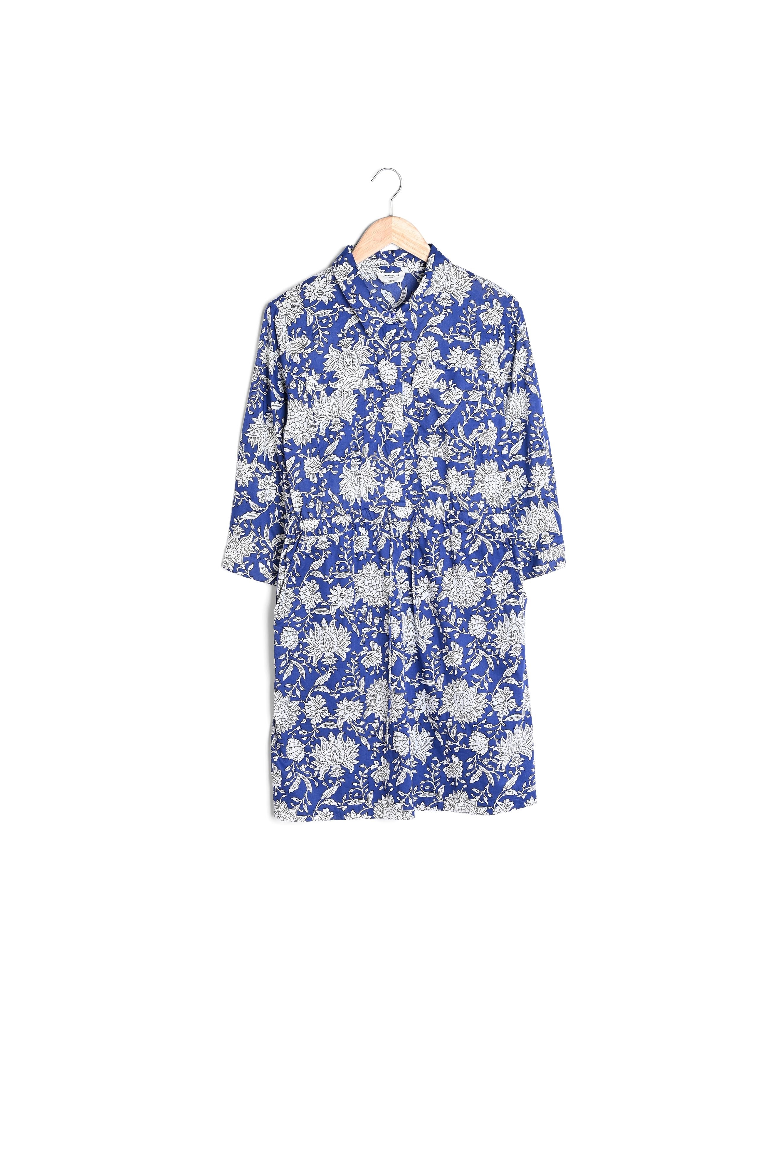 Robe chemisier imprimée bleu roi Nuzie Faume - seconde main