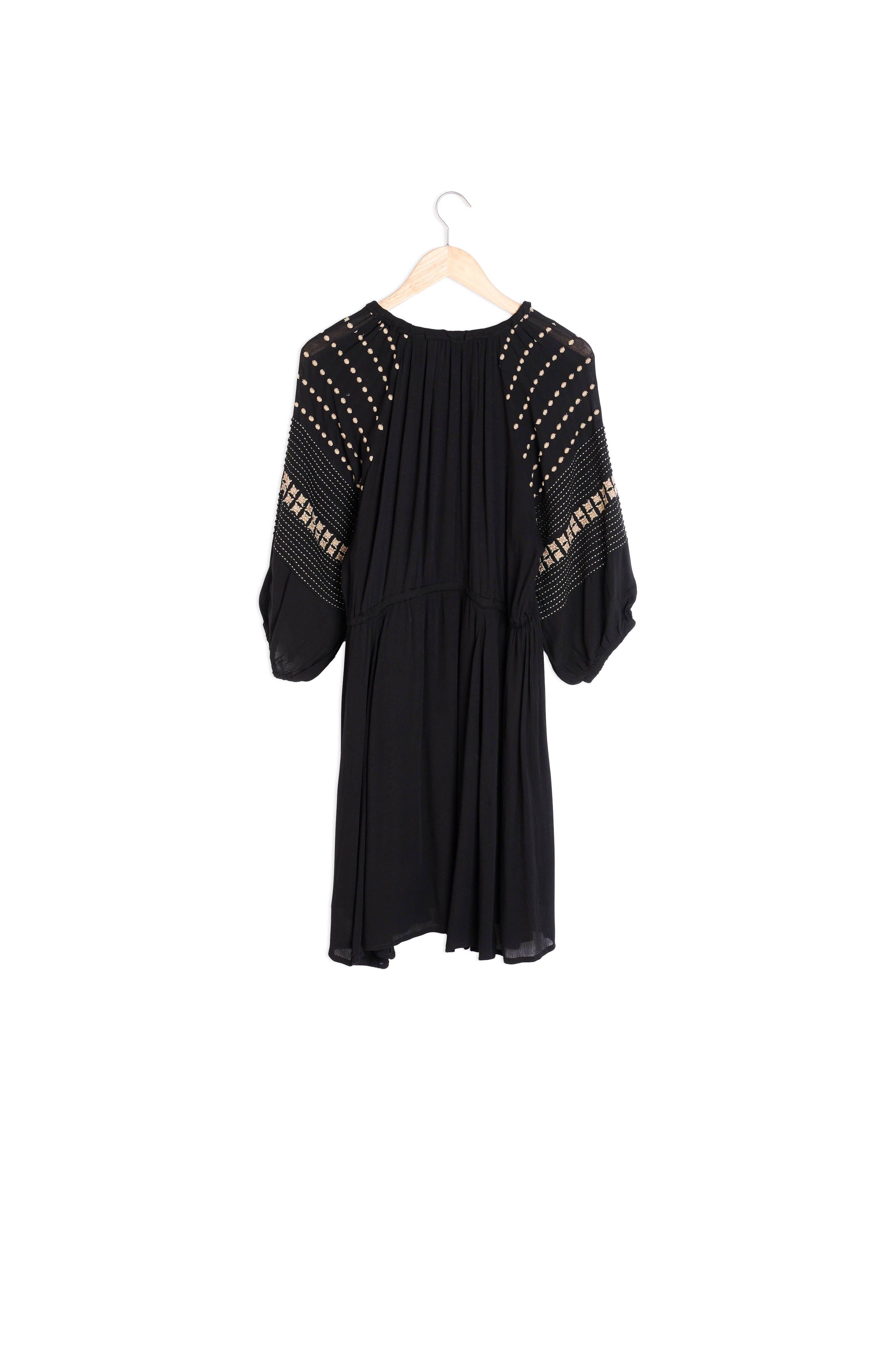 Robe courte noir brodée HORTENSIA Faume - seconde main