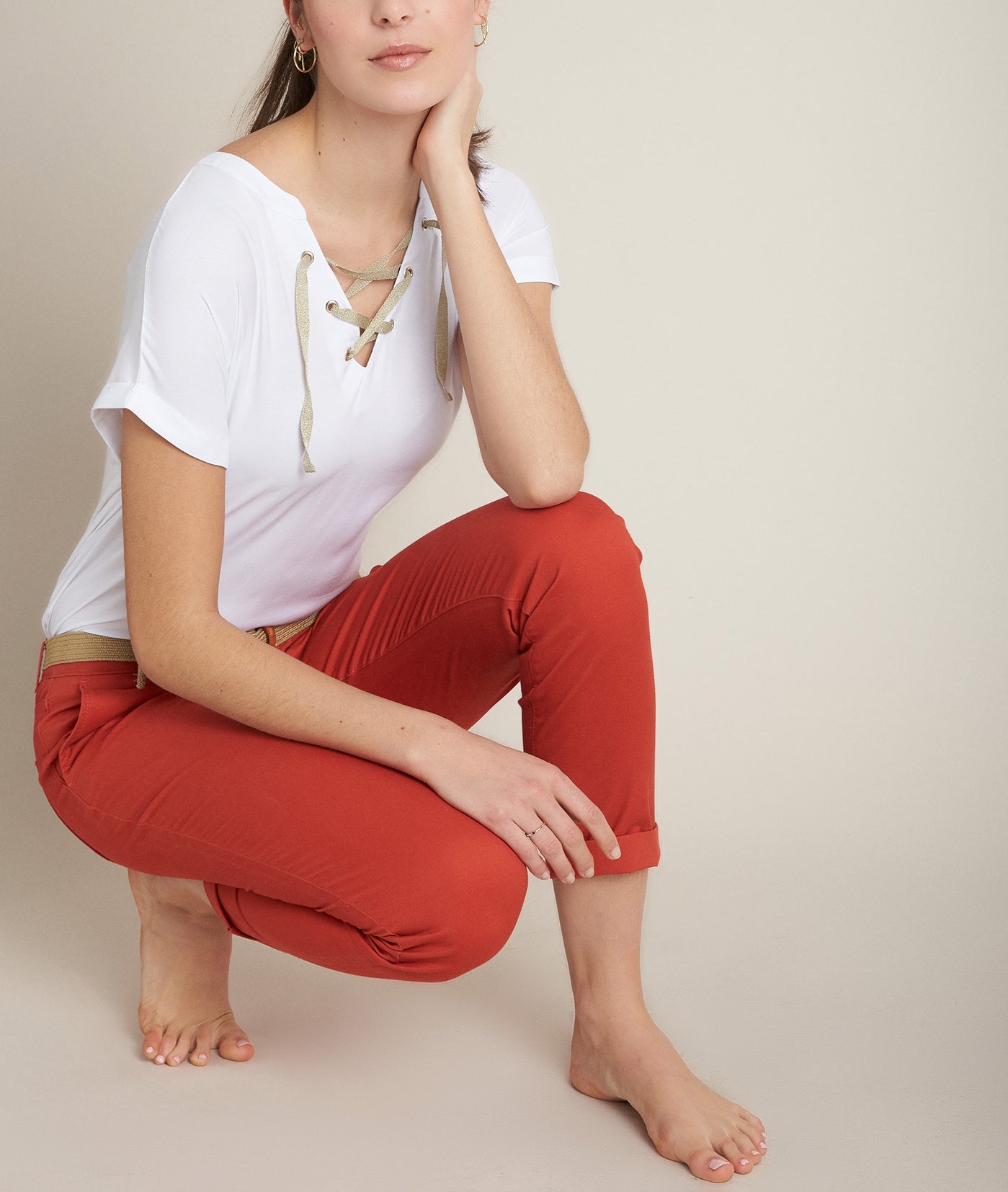 Pantalon chino brique Francis Faume - seconde main