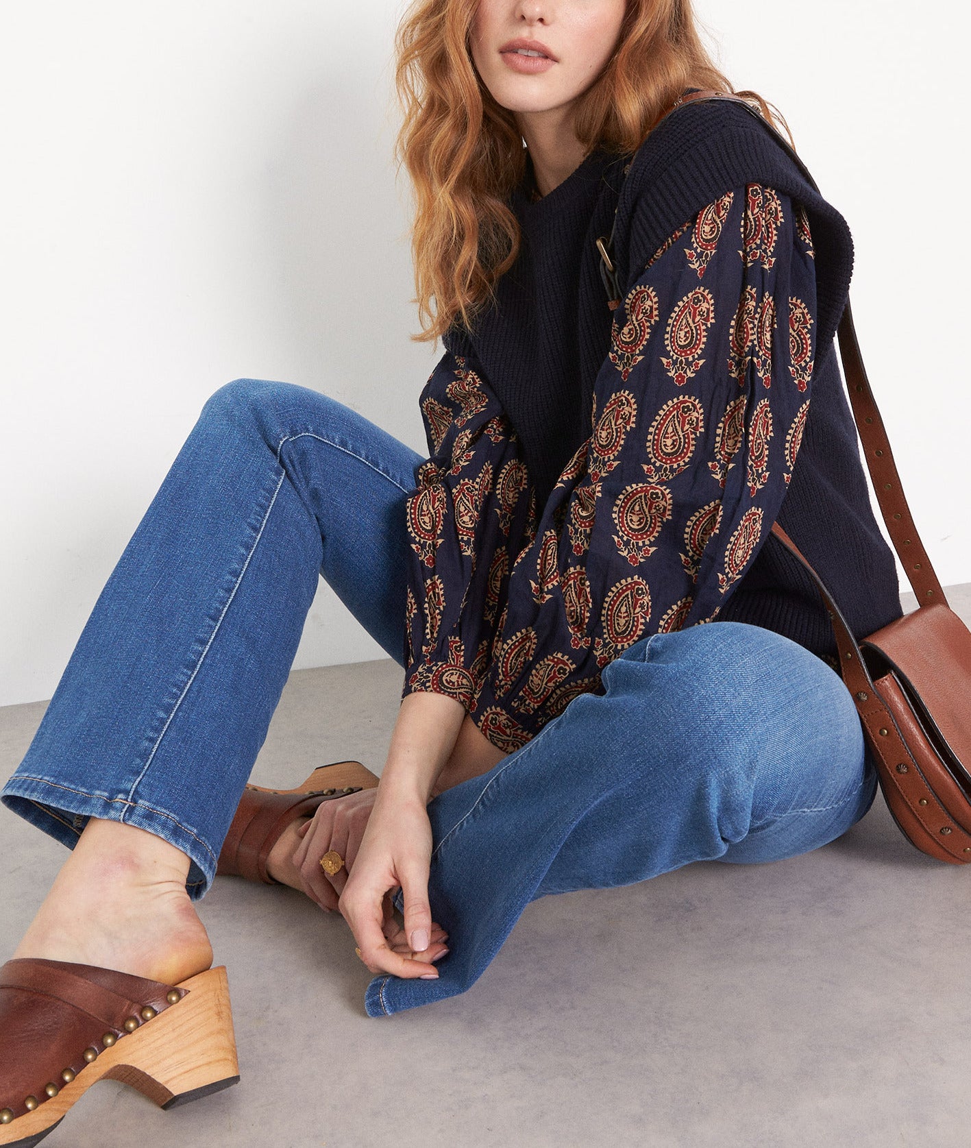 Pull sans manches en viscose EcoVero marine Bill Faume - seconde main