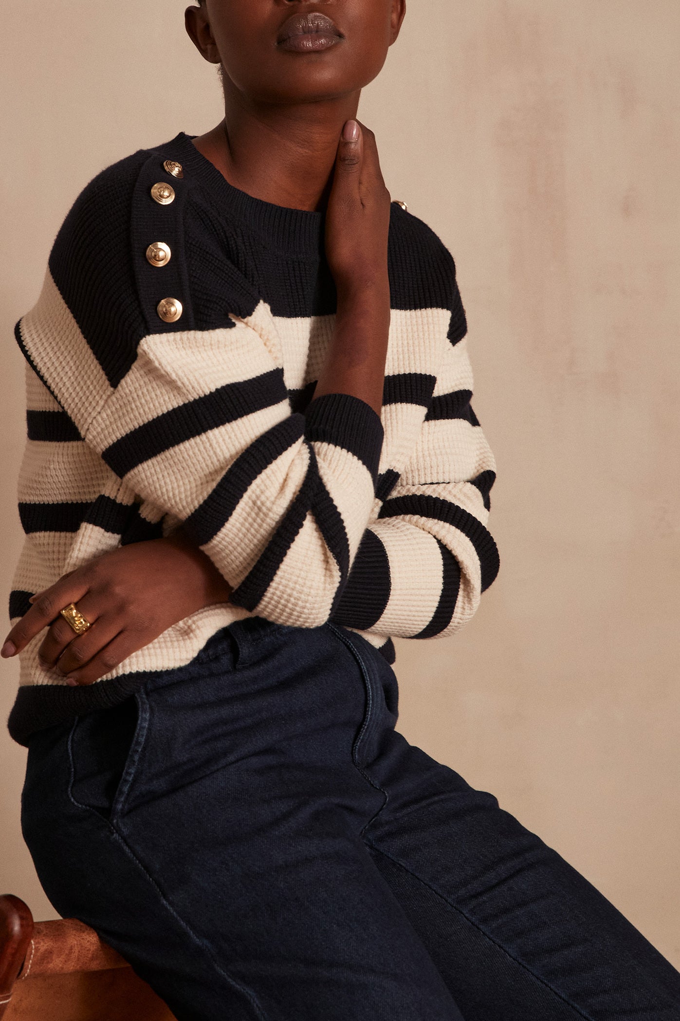 Pull marinière Logan Faume - seconde main