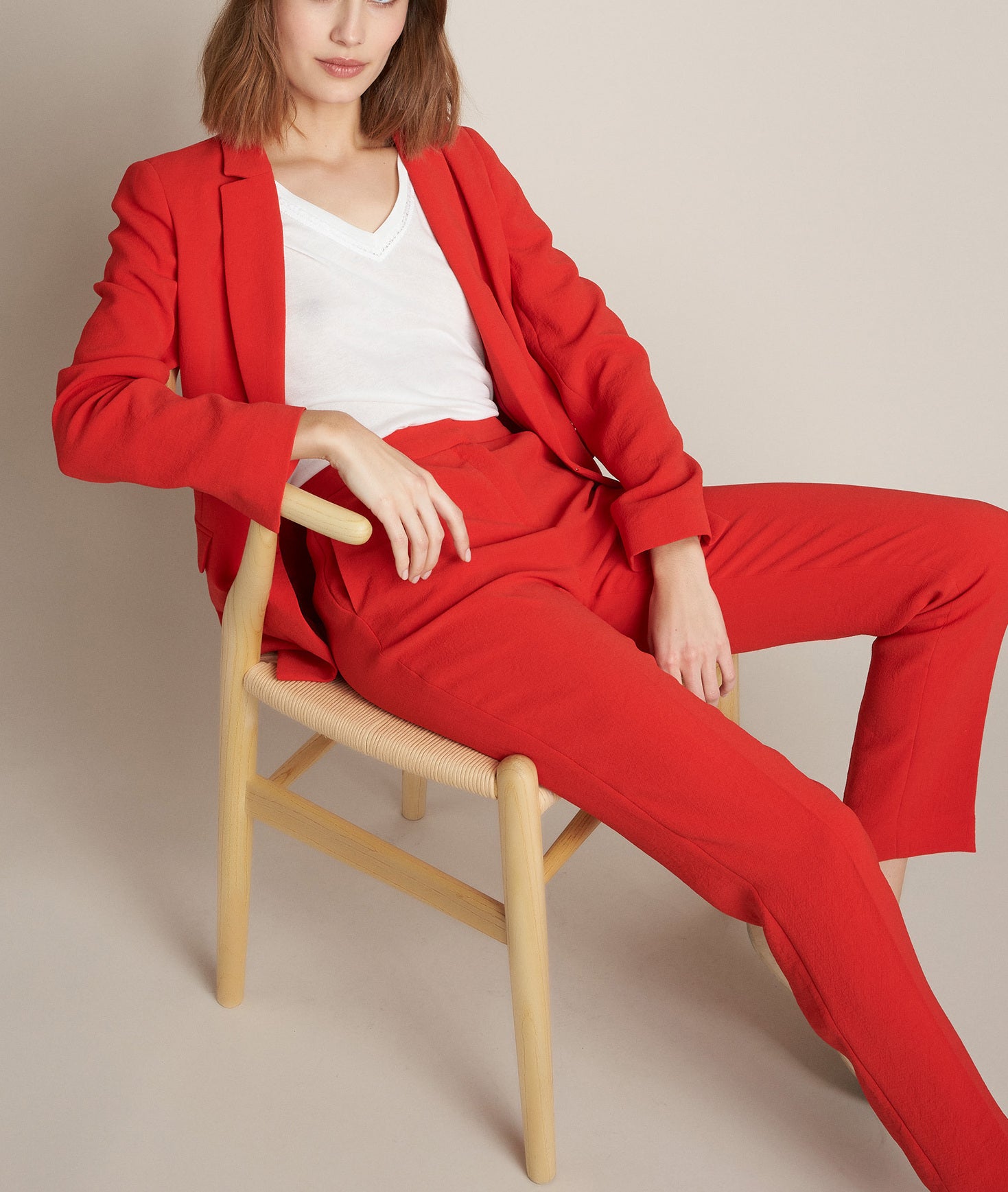 Veste en crêpe rouge Lisa Faume - seconde main