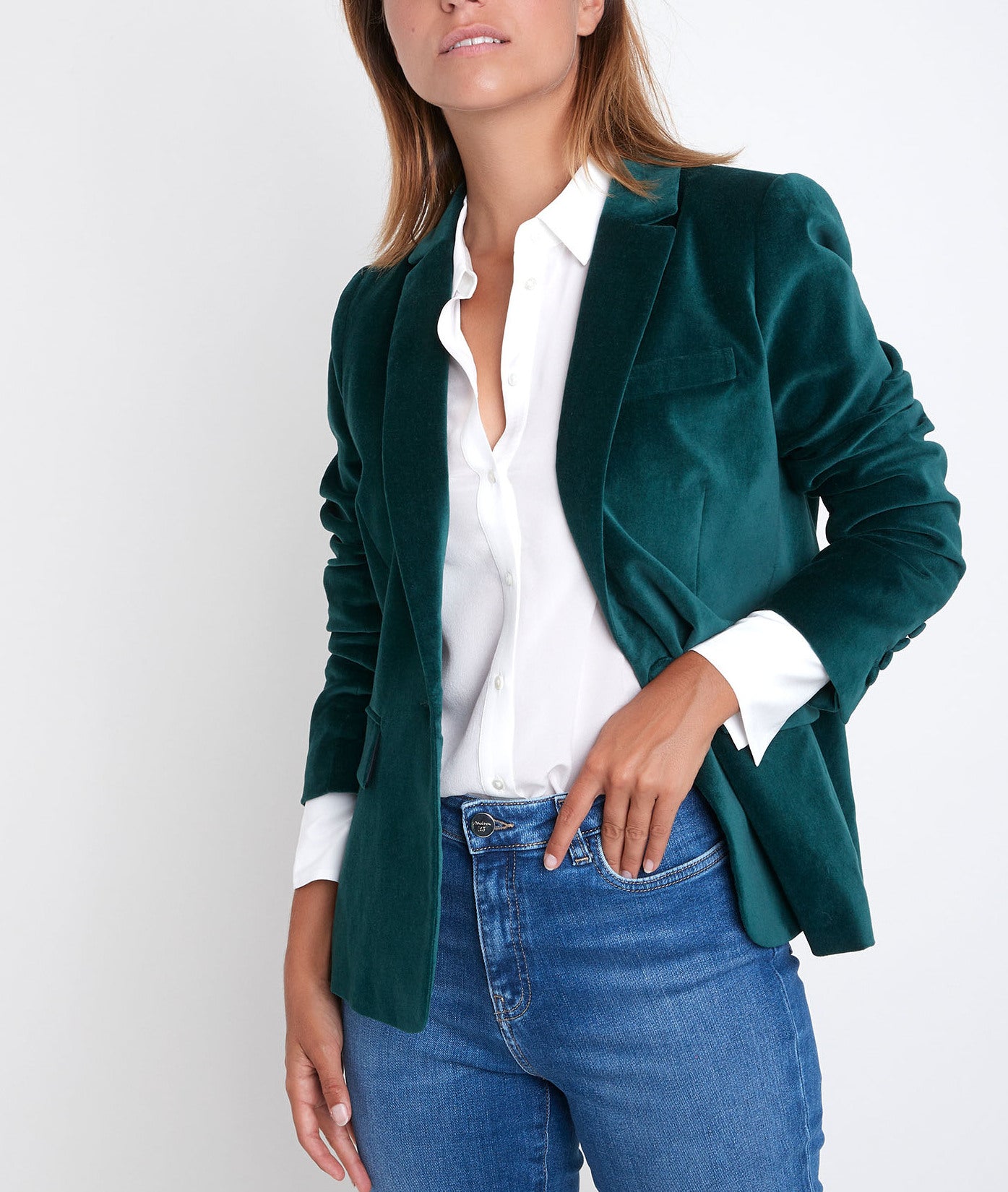 Veste en velours émeraude Silvana Faume - seconde main