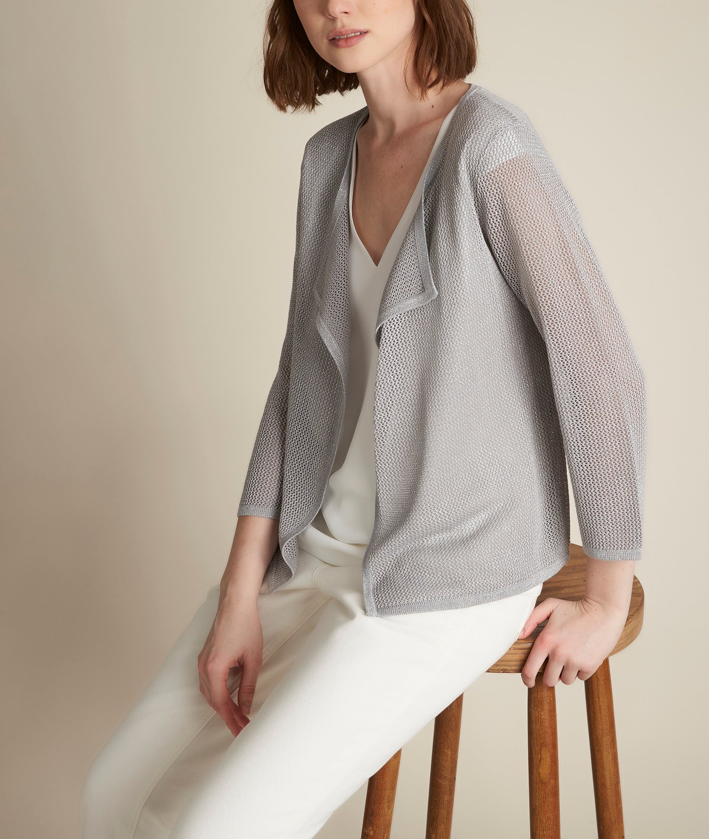 Gilet ajouré gris chiné Noisette Faume - seconde main