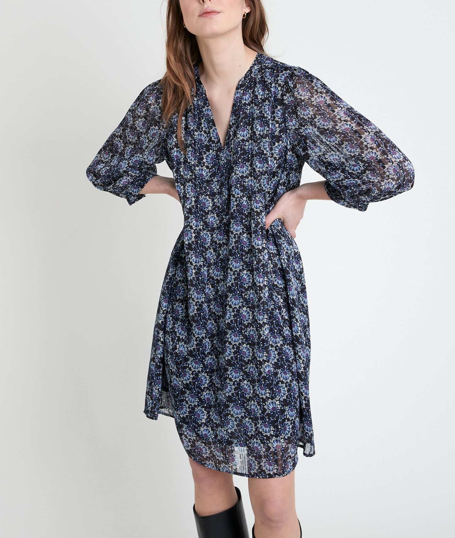 Robe courte imprimée Calypso Faume - seconde main