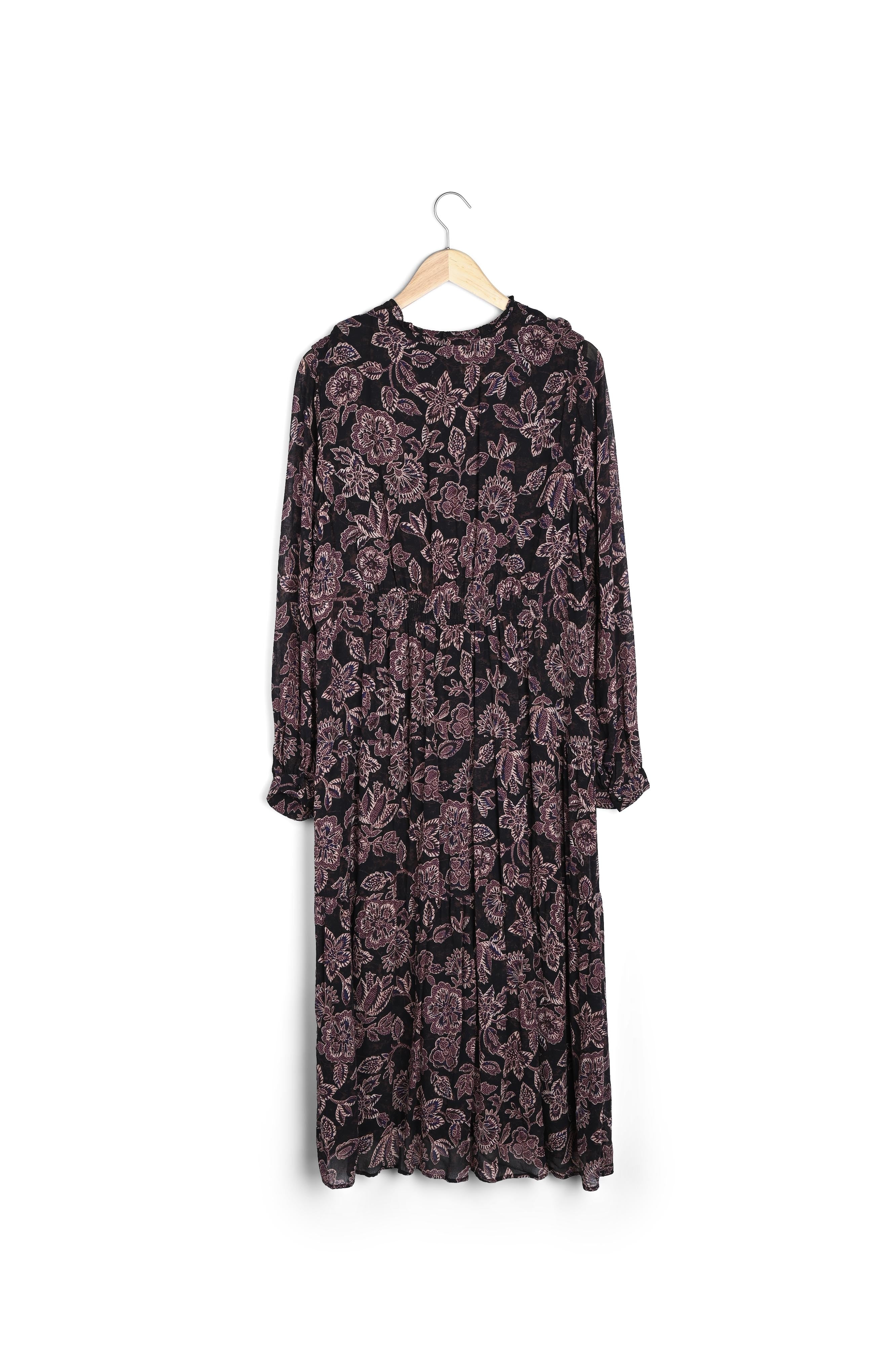 Robe longue imprimée prune Carola Faume - seconde main