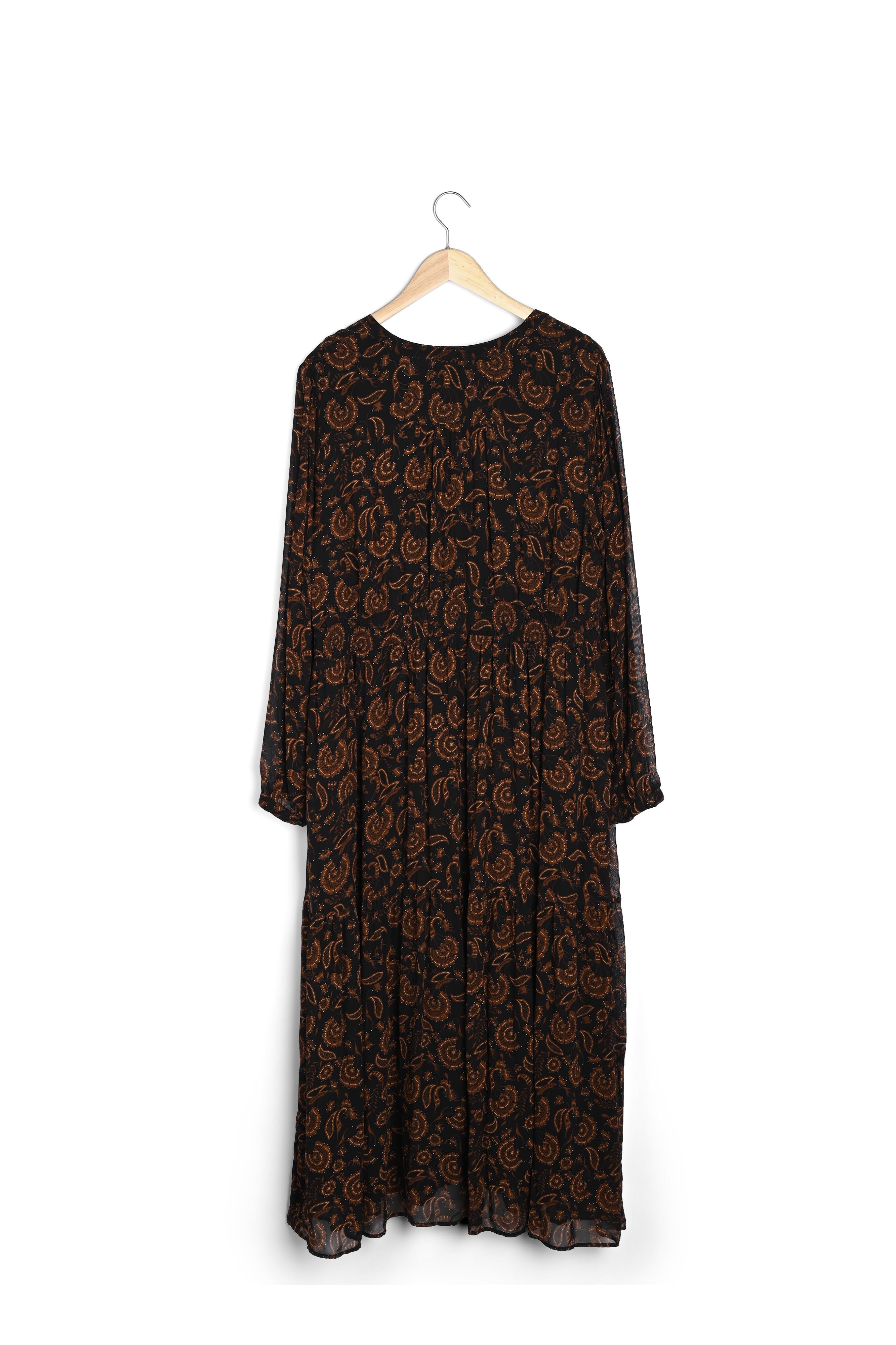 Robe longue imprimée noire Neline Faume - seconde main