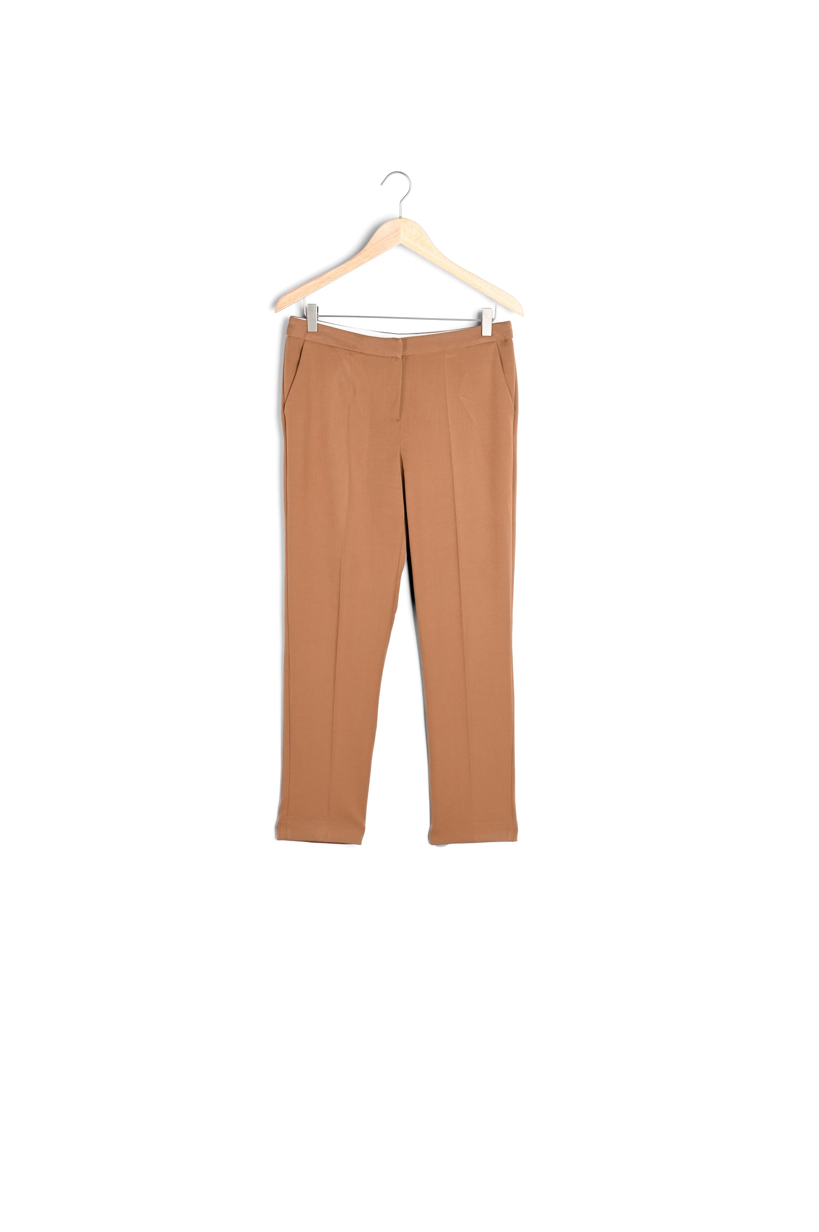 Pantalon cigarette de tailleur camel Harry Faume - seconde main