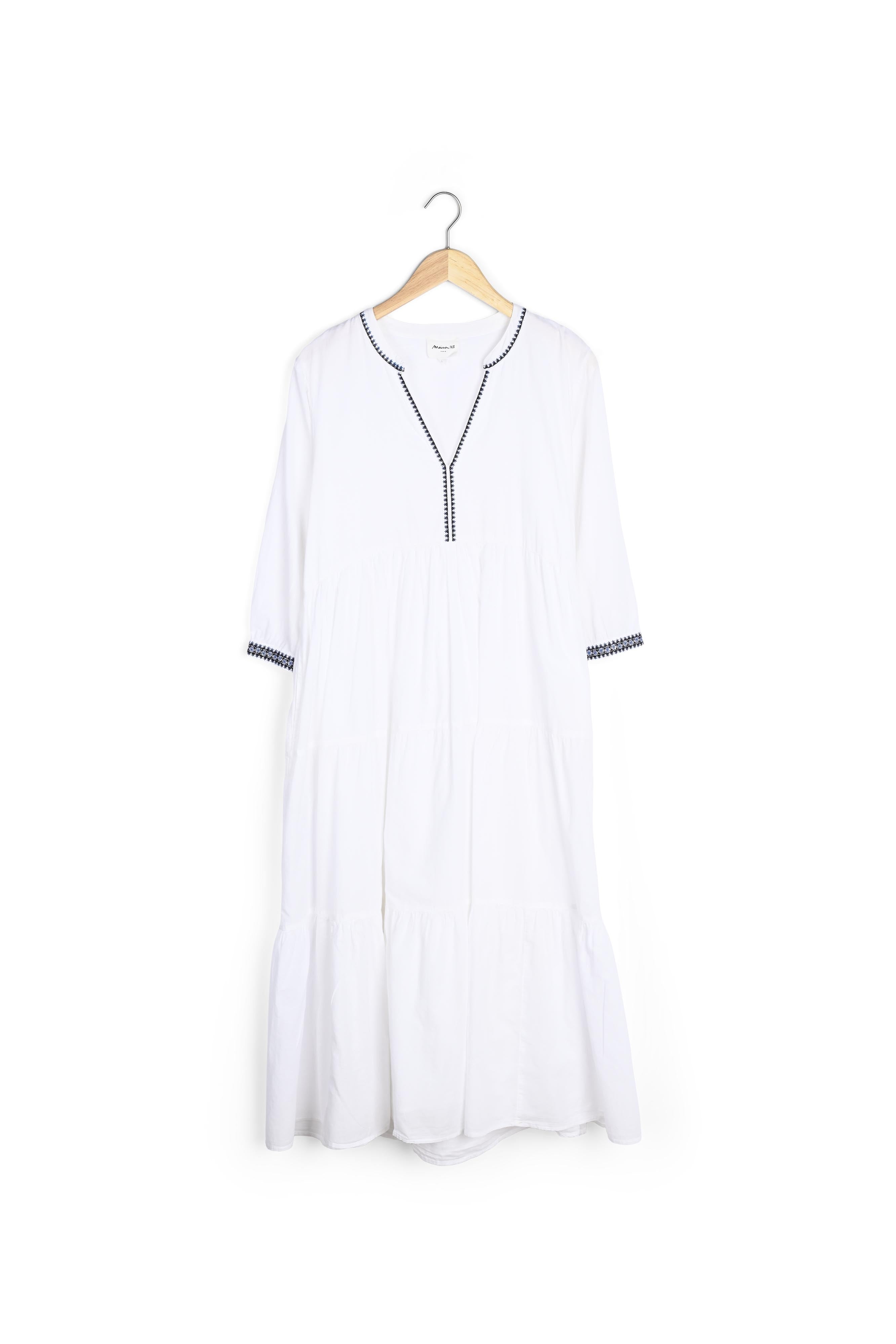Robe longue brodé blanc Hillary Faume - seconde main