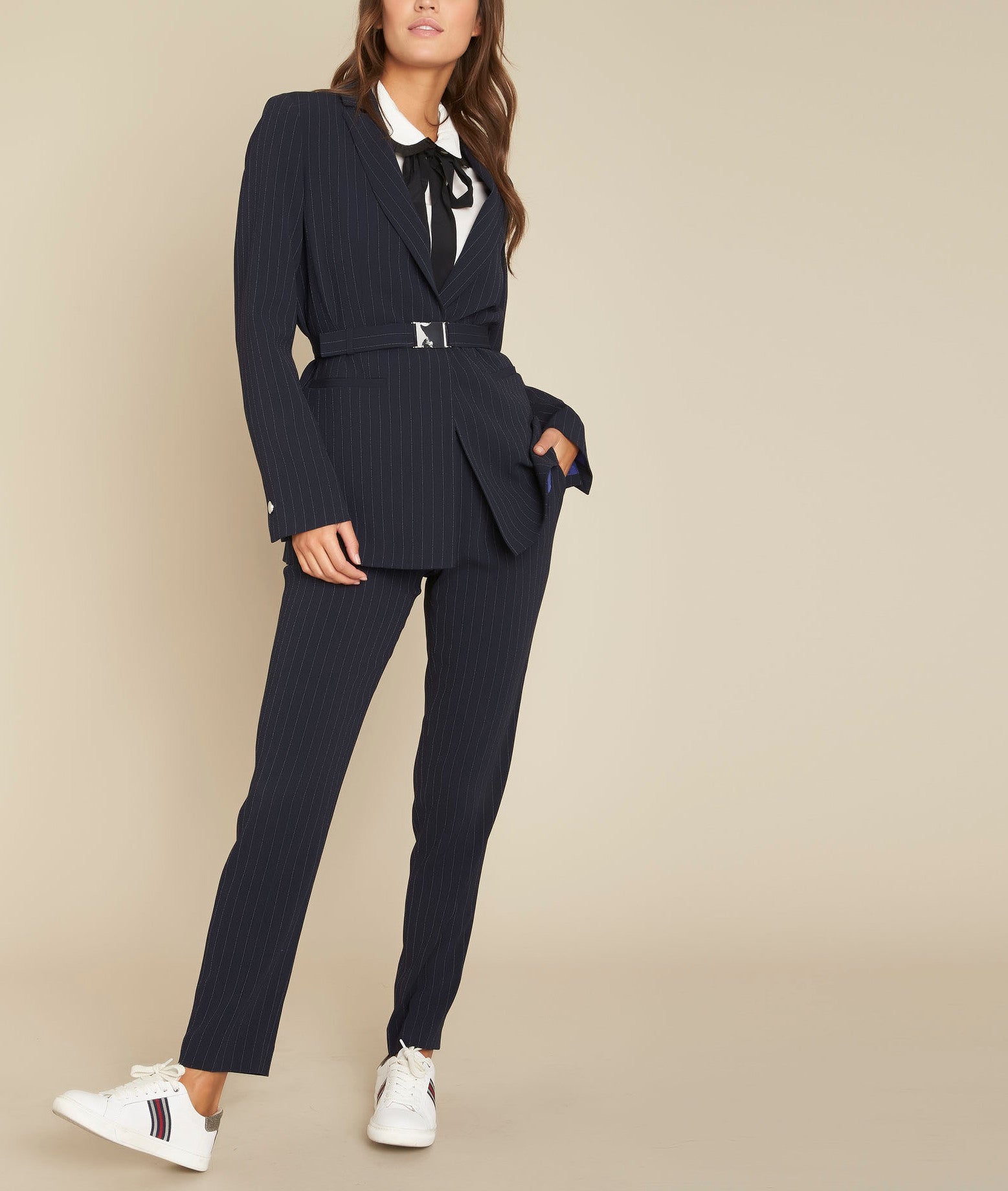 Pantalon cigarette rayé Erwan Faume - seconde main