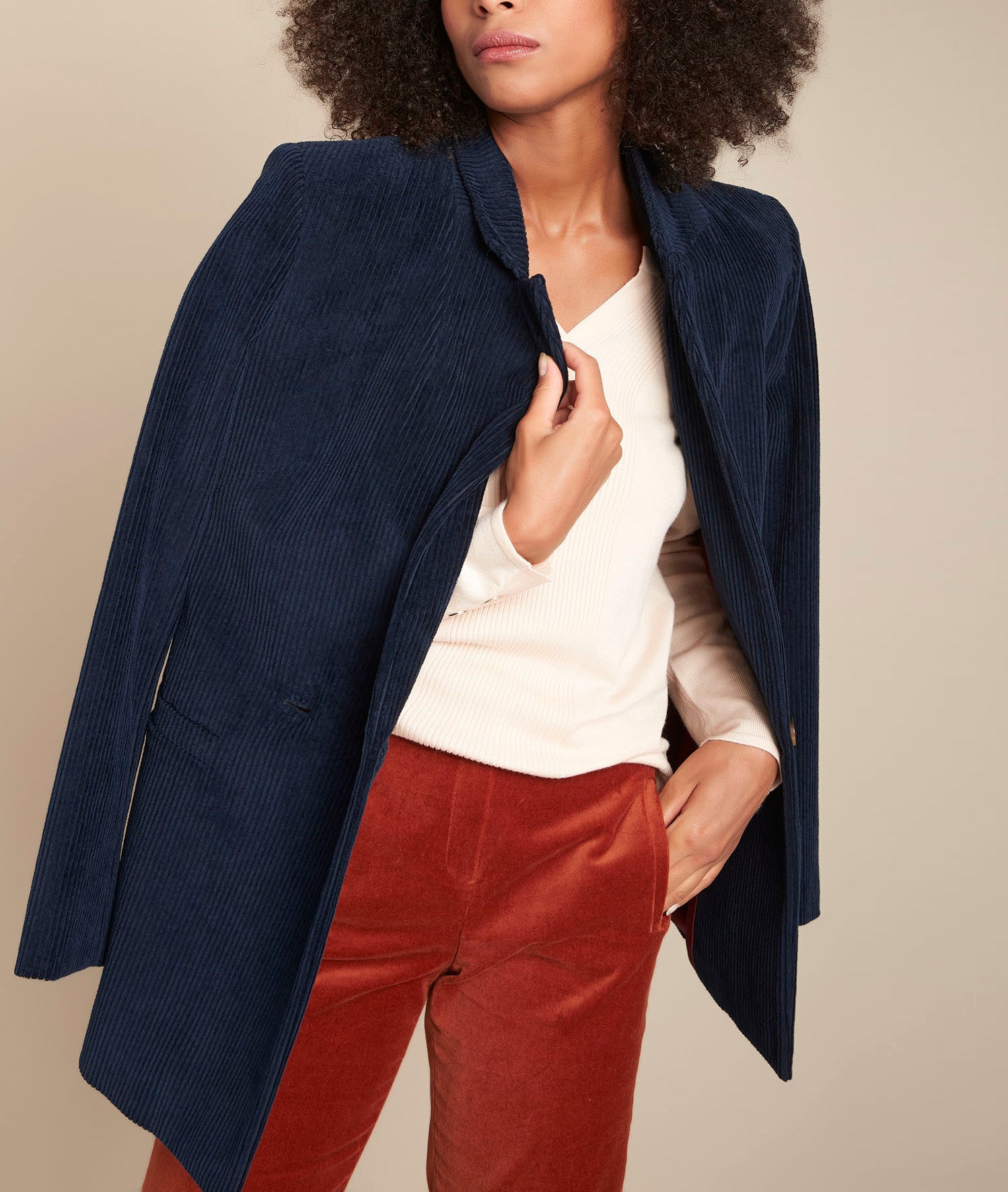 Pull à encolure tunisienne rose Fanny Faume - seconde main