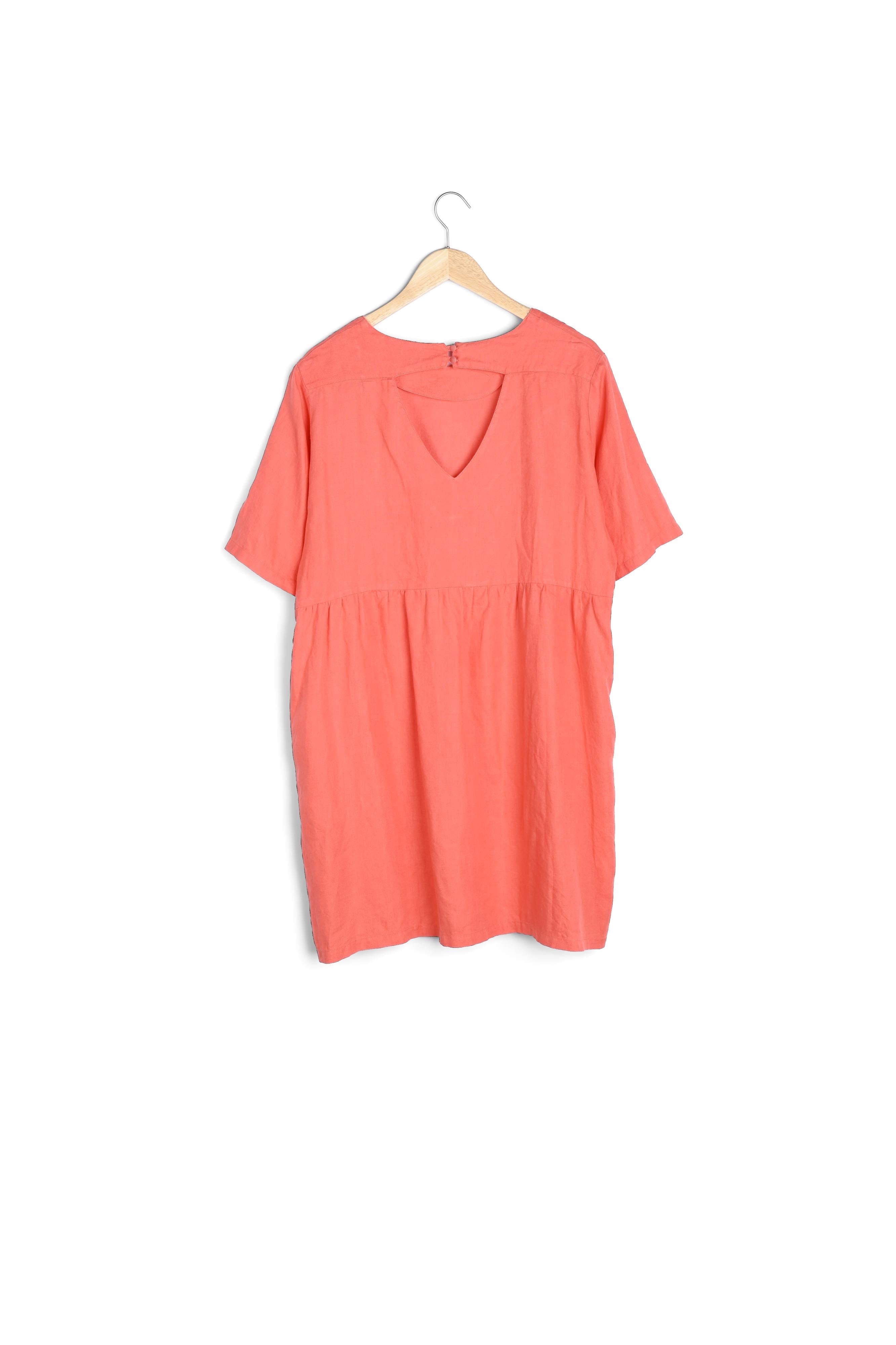 Robe en lin certifié corail Latoya Faume - seconde main