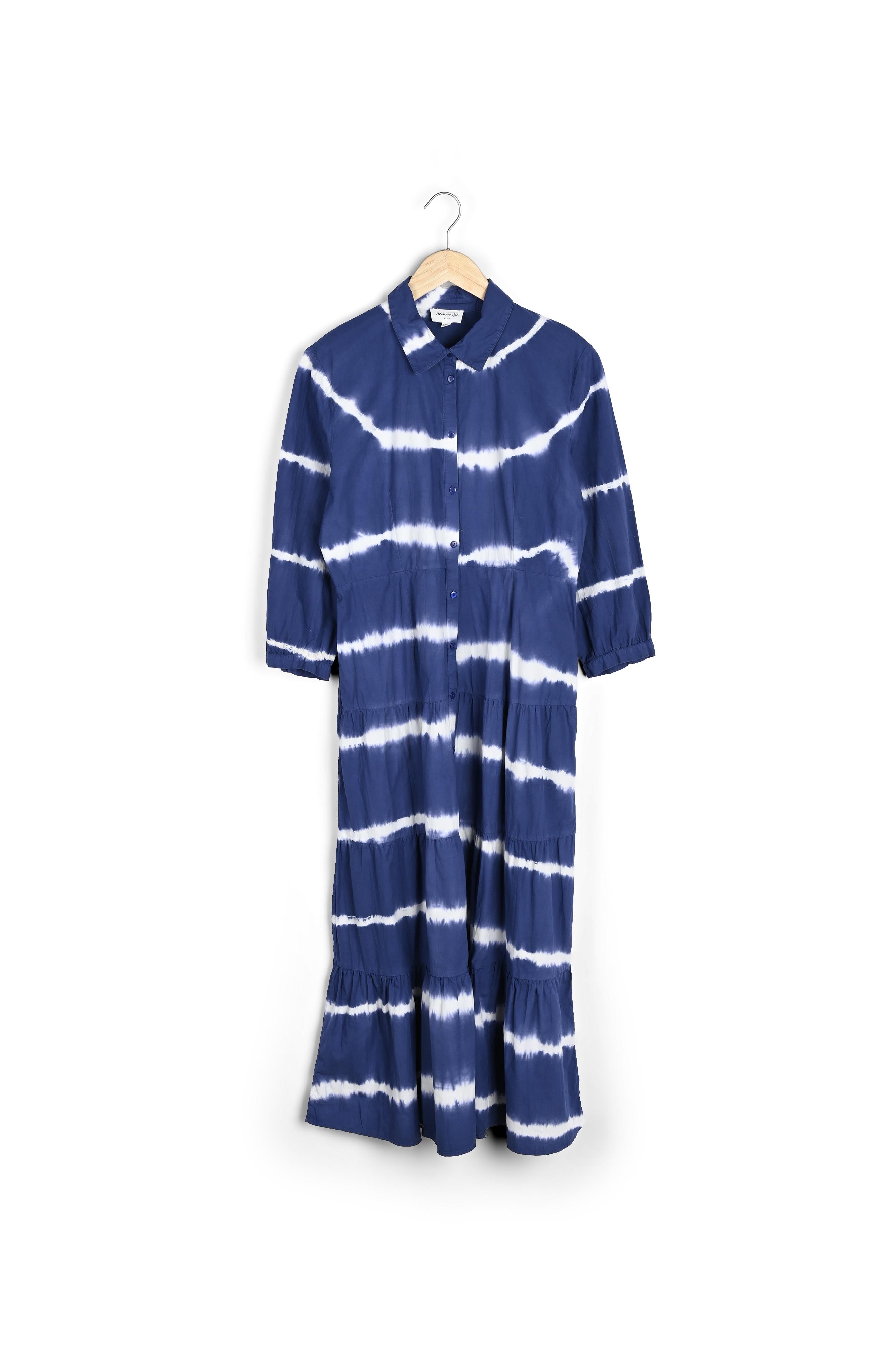 Robe longue tie and dye en coton marine Nisrine Faume - seconde main