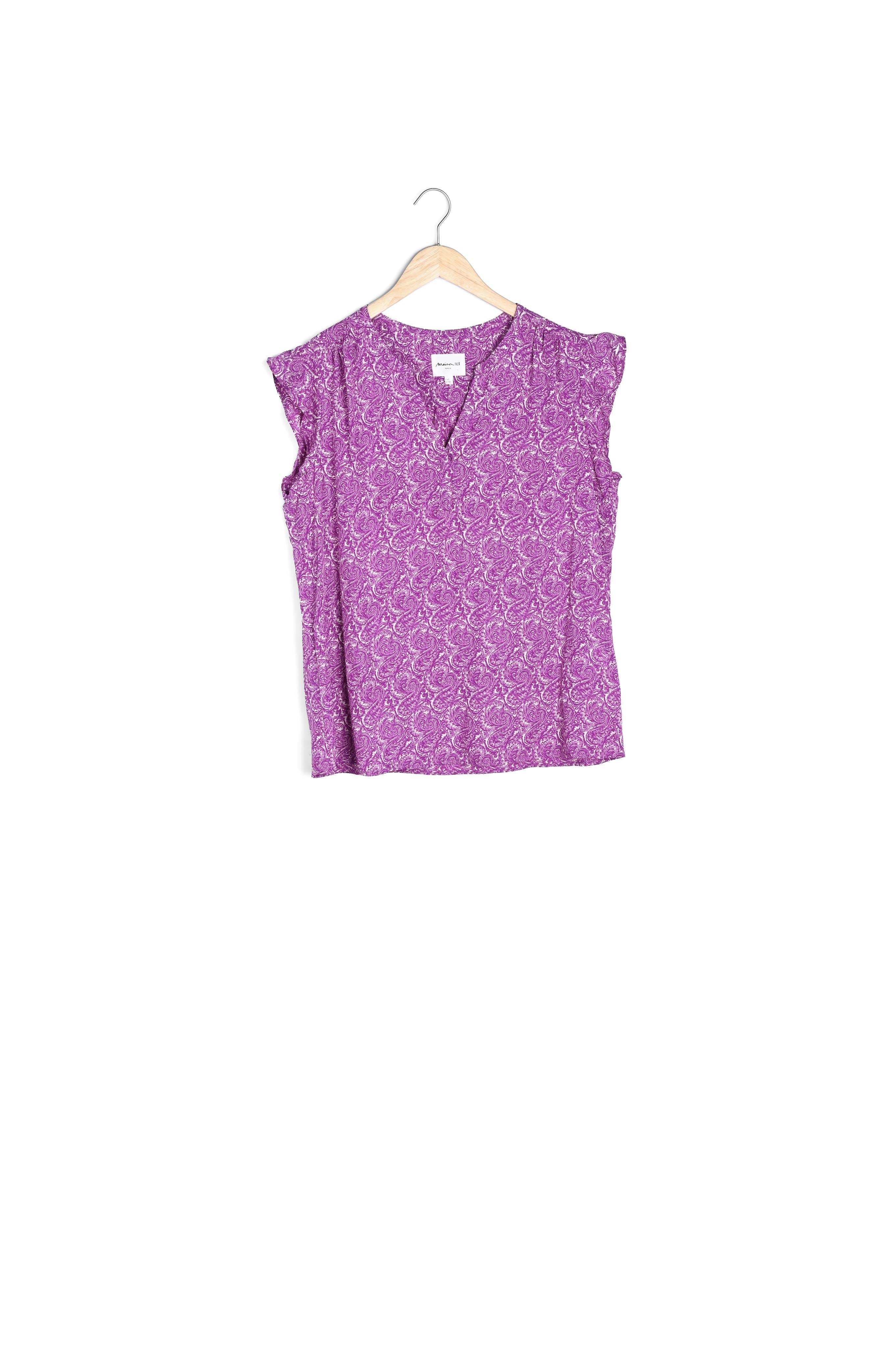 Blouse imprimée sans manches violette Tela Faume - seconde main