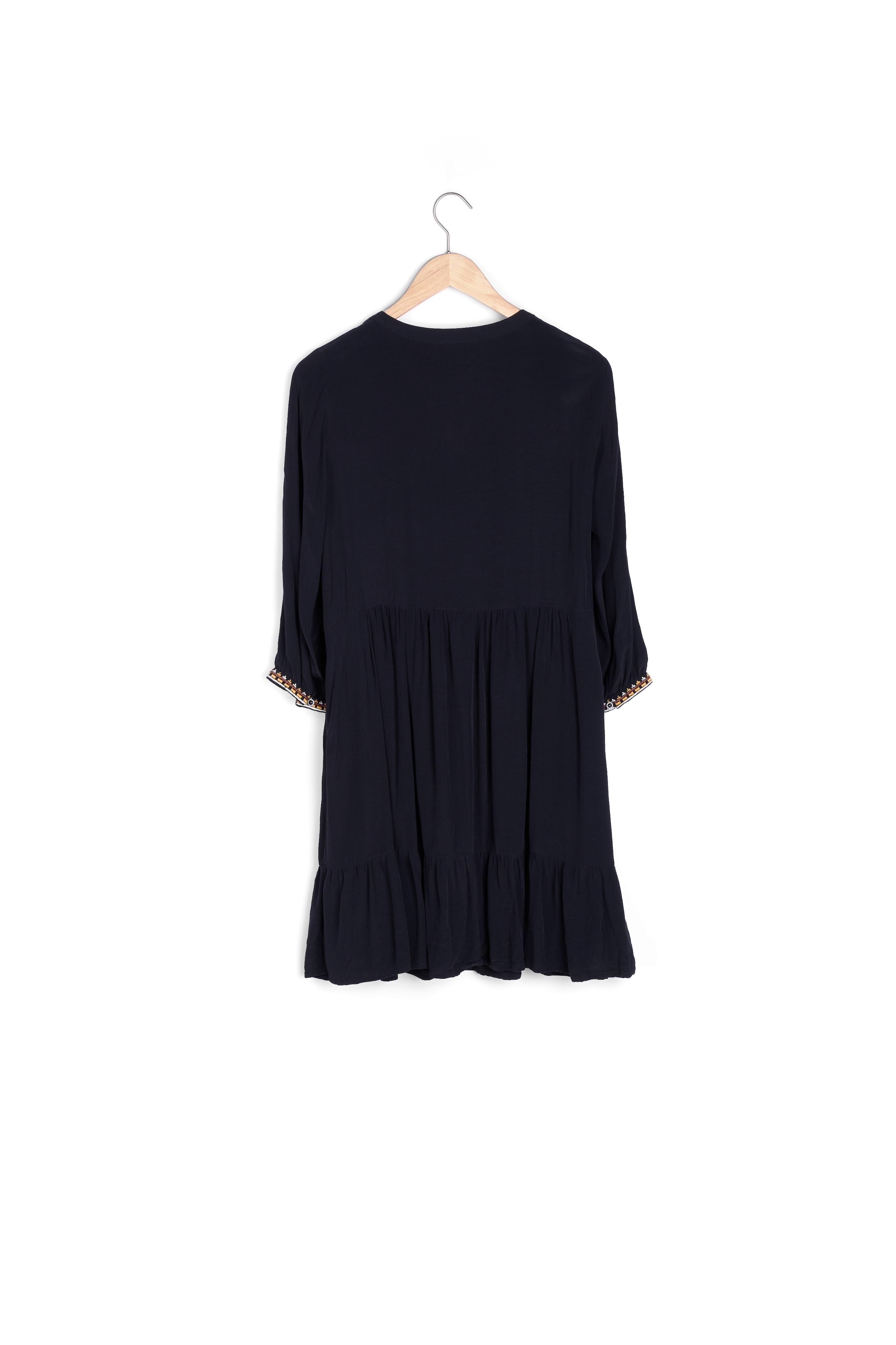 Robe courte noire brodée Neige Faume - seconde main