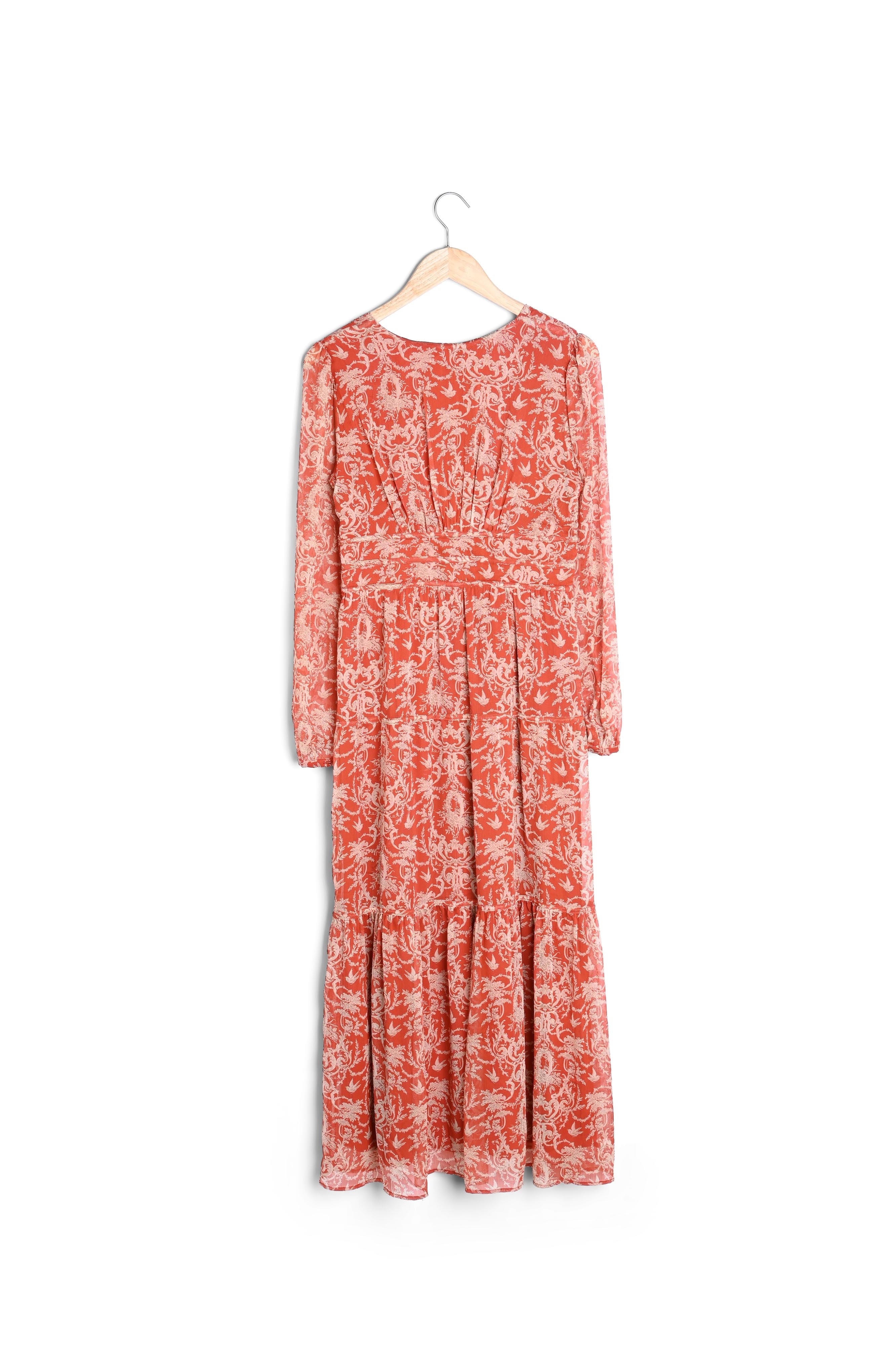 Robe longue orange imprimée Leonor Faume - seconde main